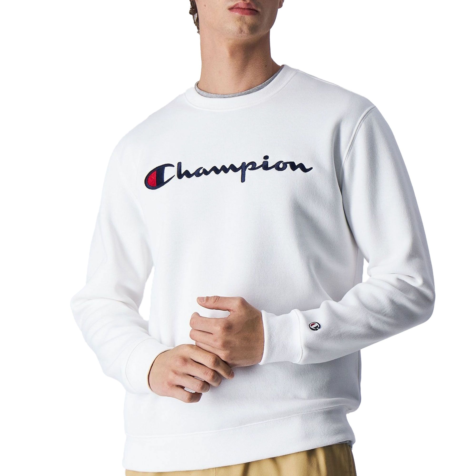 Champion Embroidered Script Logo Fleece Sweater Heren
