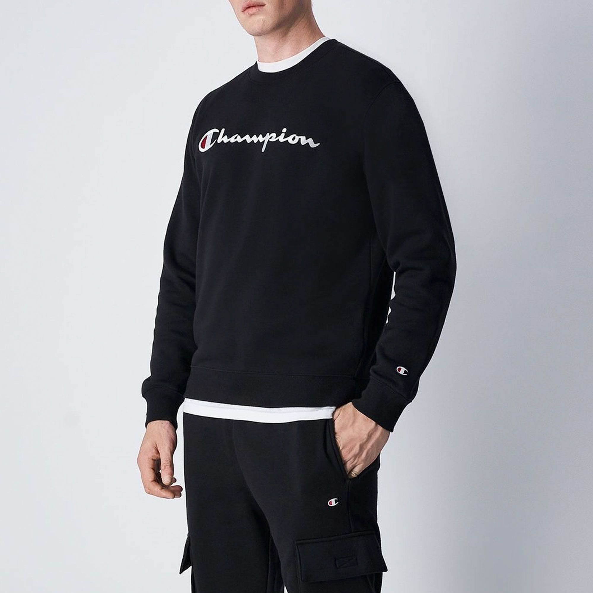 Champion Embroidered Script Logo Fleece Sweater Heren