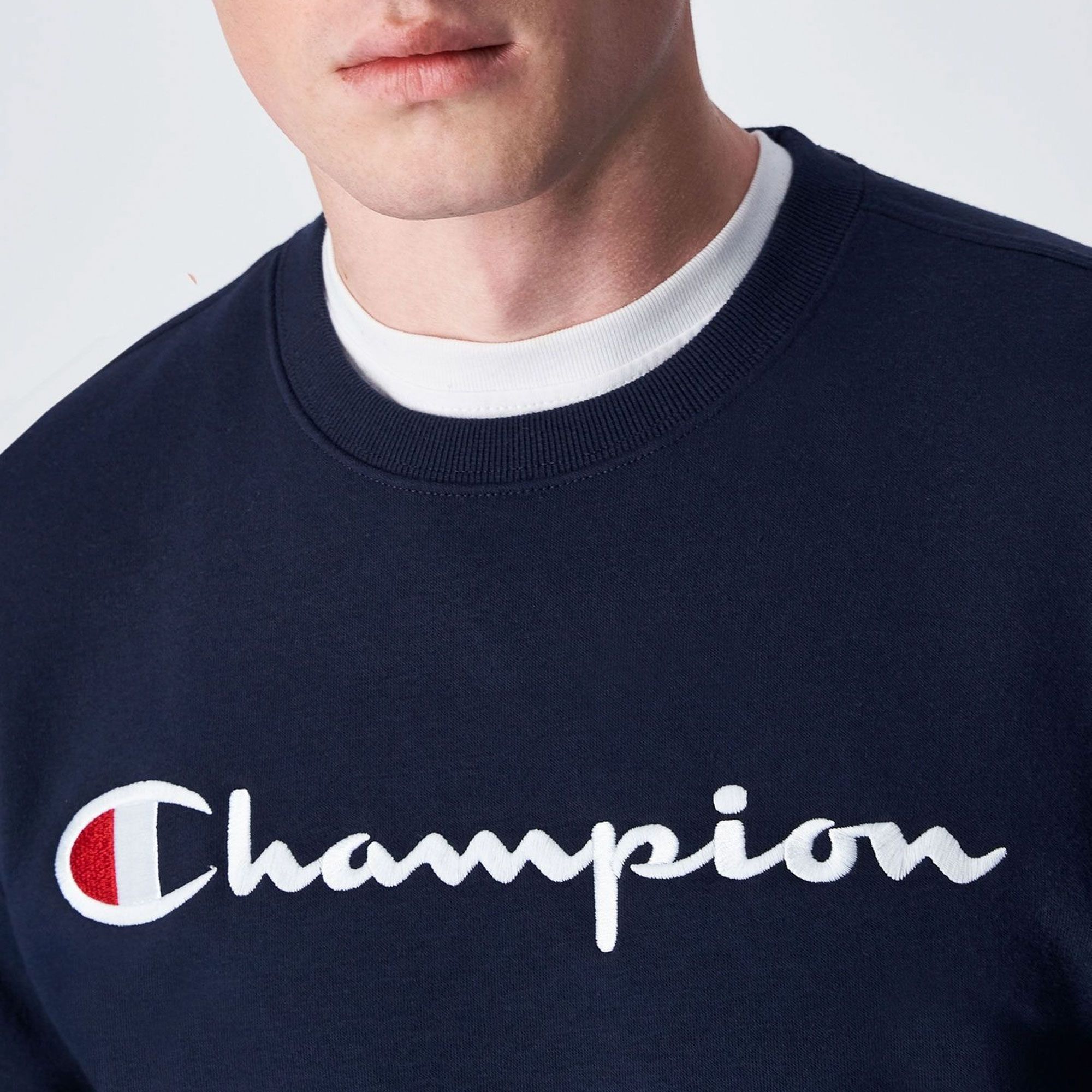 Champion Embroidered Script Logo Fleece Sweater Heren