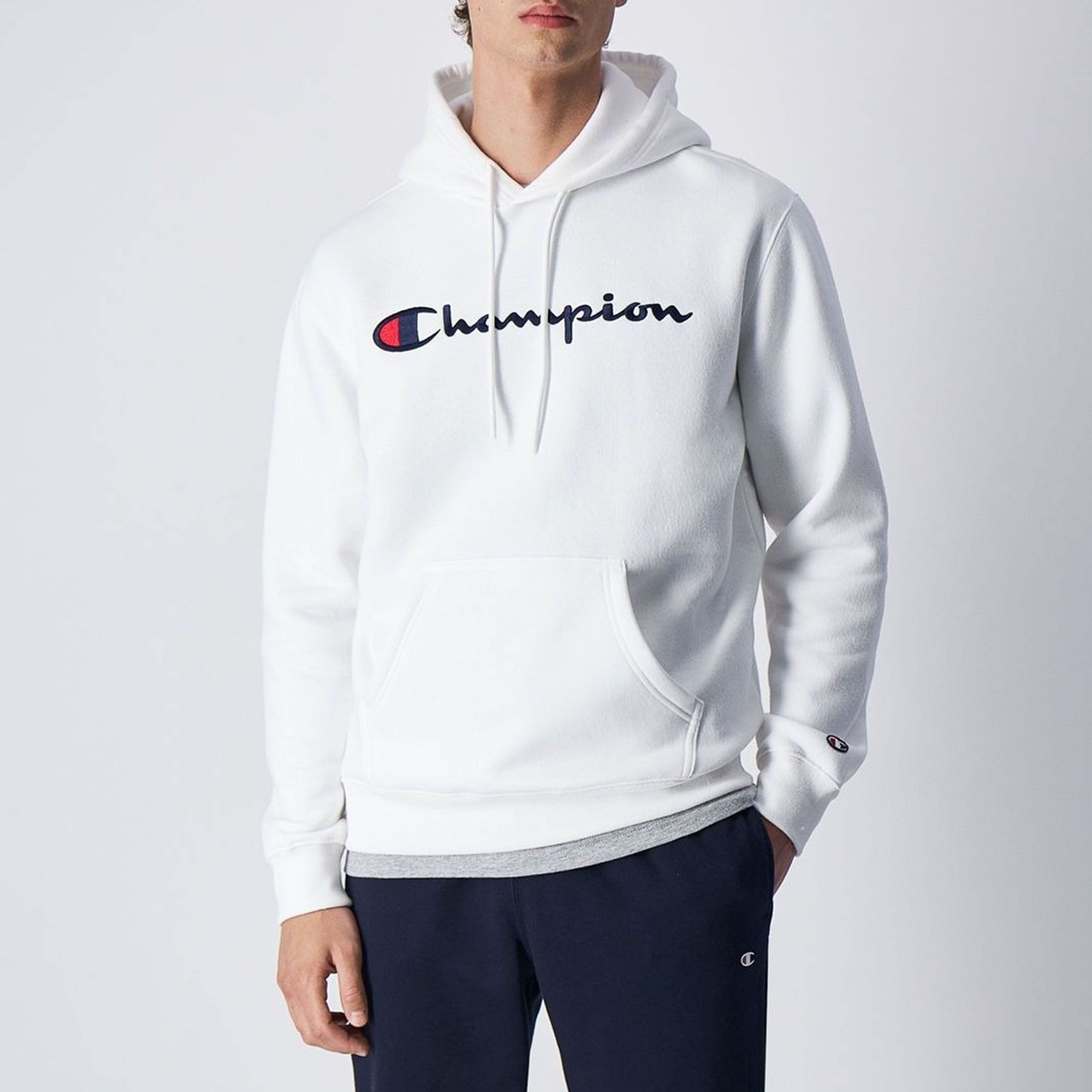 Champion Embroidered Script Logo Fleece Hoodie Heren