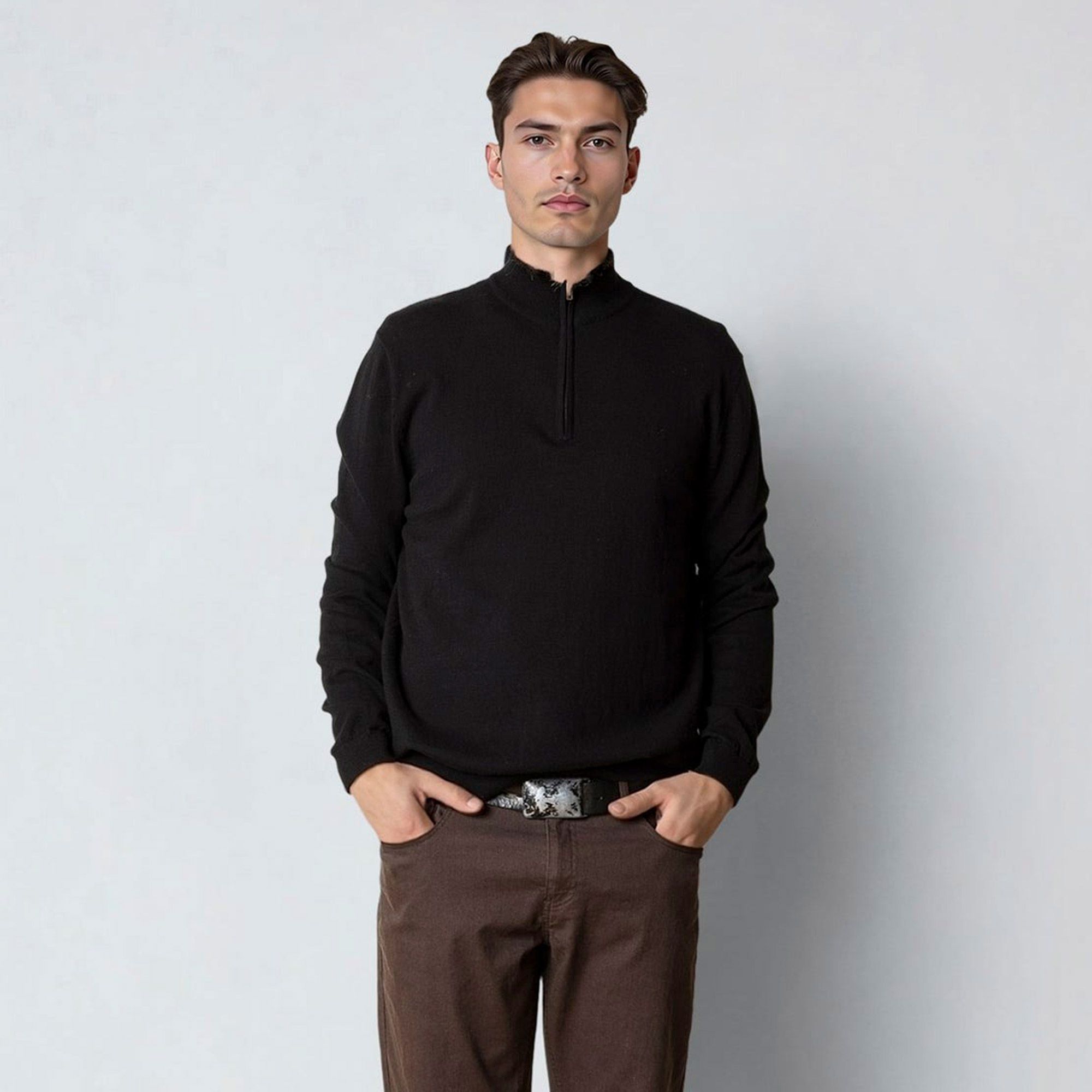 Clean Cut Copenhagen Claude Half Zip Knit Sweater Heren