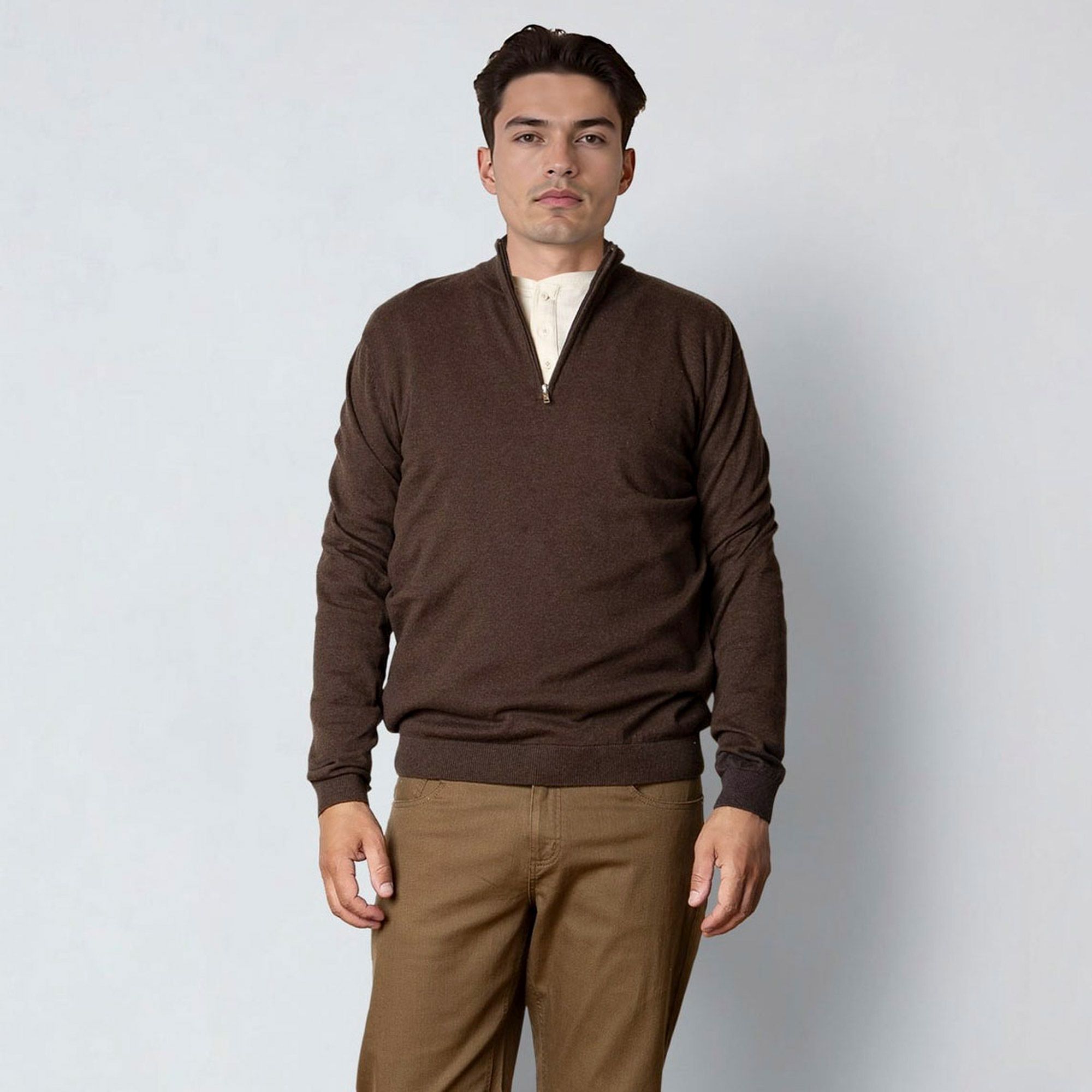 Clean Cut Copenhagen Claude Half Zip Knit Sweater Heren
