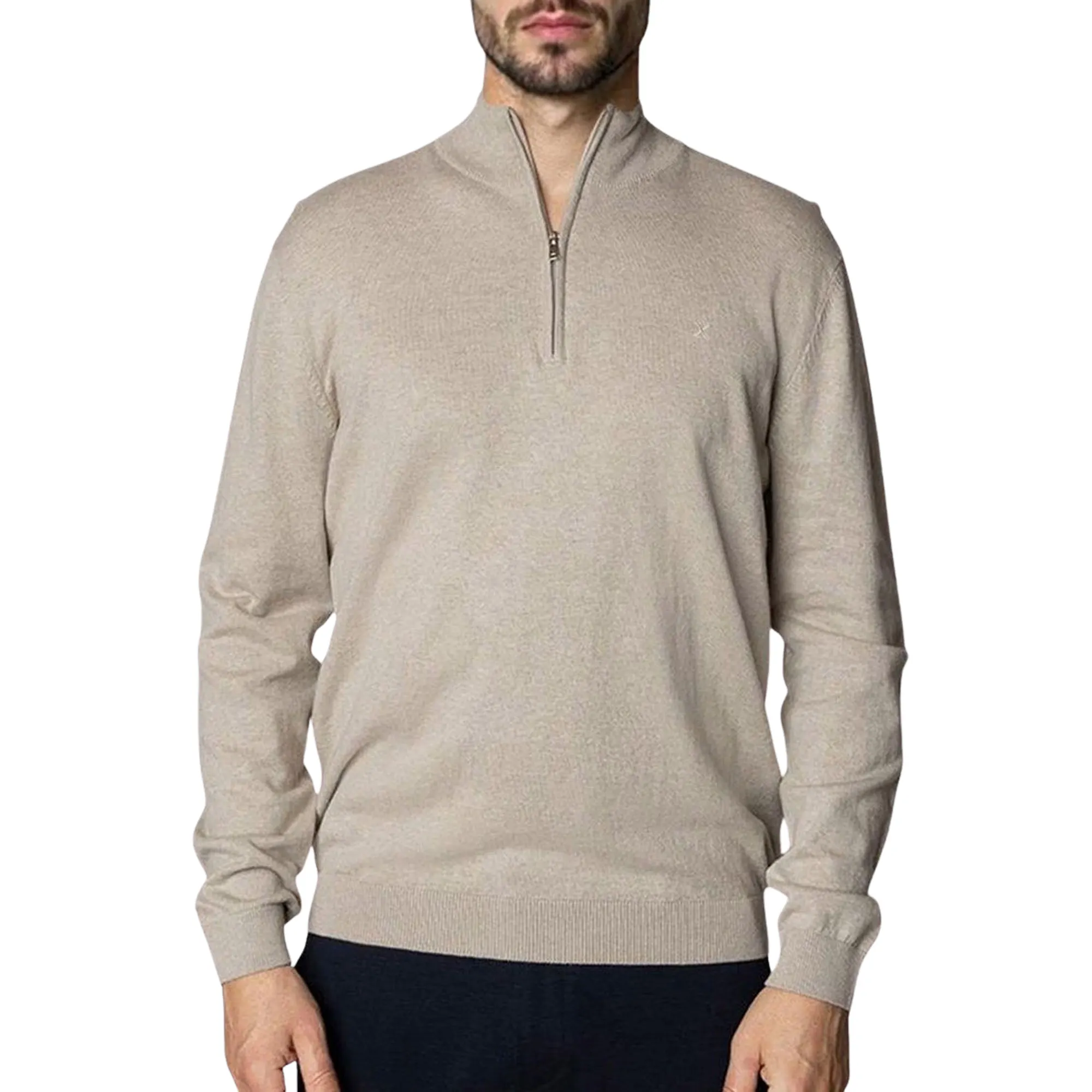 Clean Cut Copenhagen Claude Half Zip Knit Sweater Heren