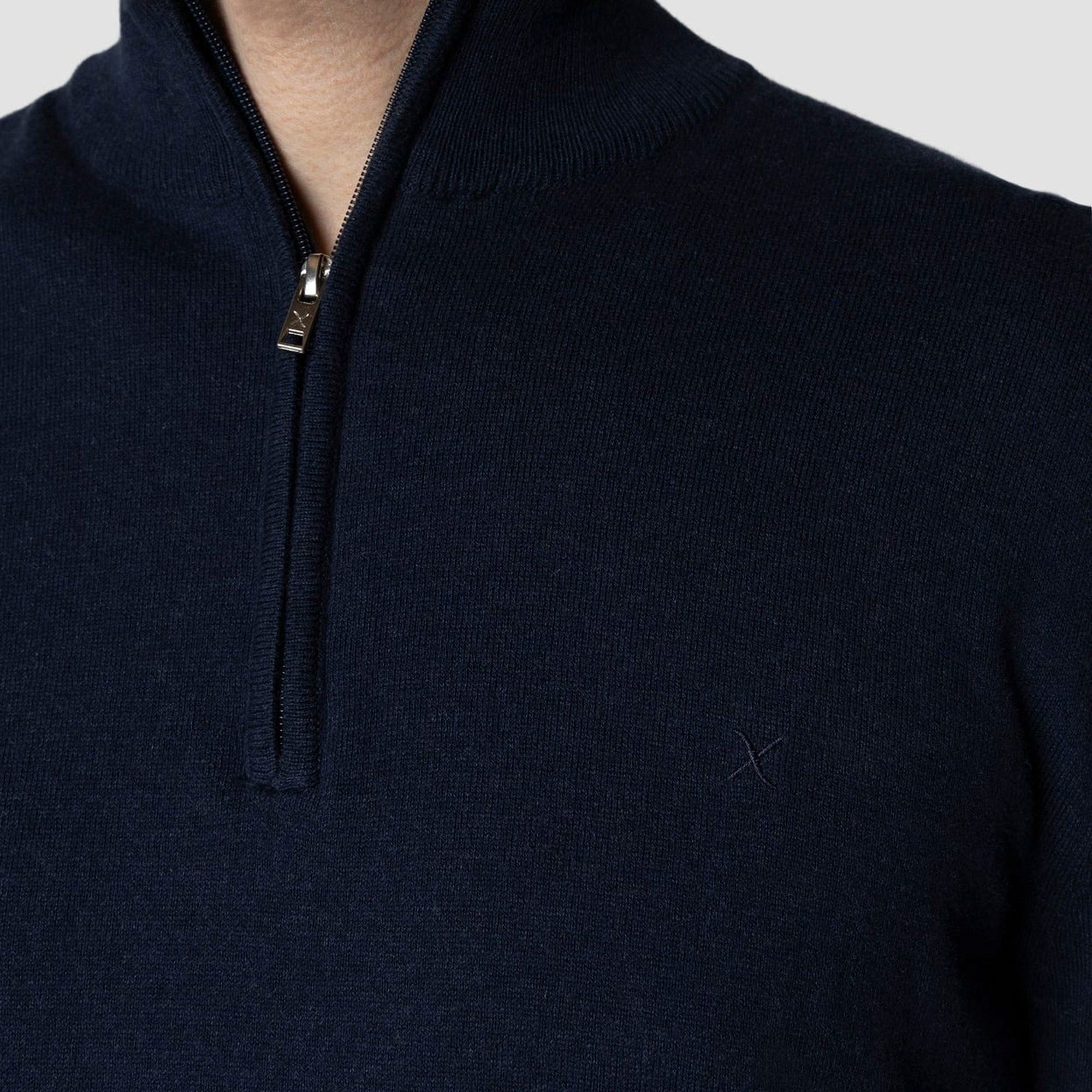 Clean Cut Copenhagen Claude Half Zip Knit Sweater Heren