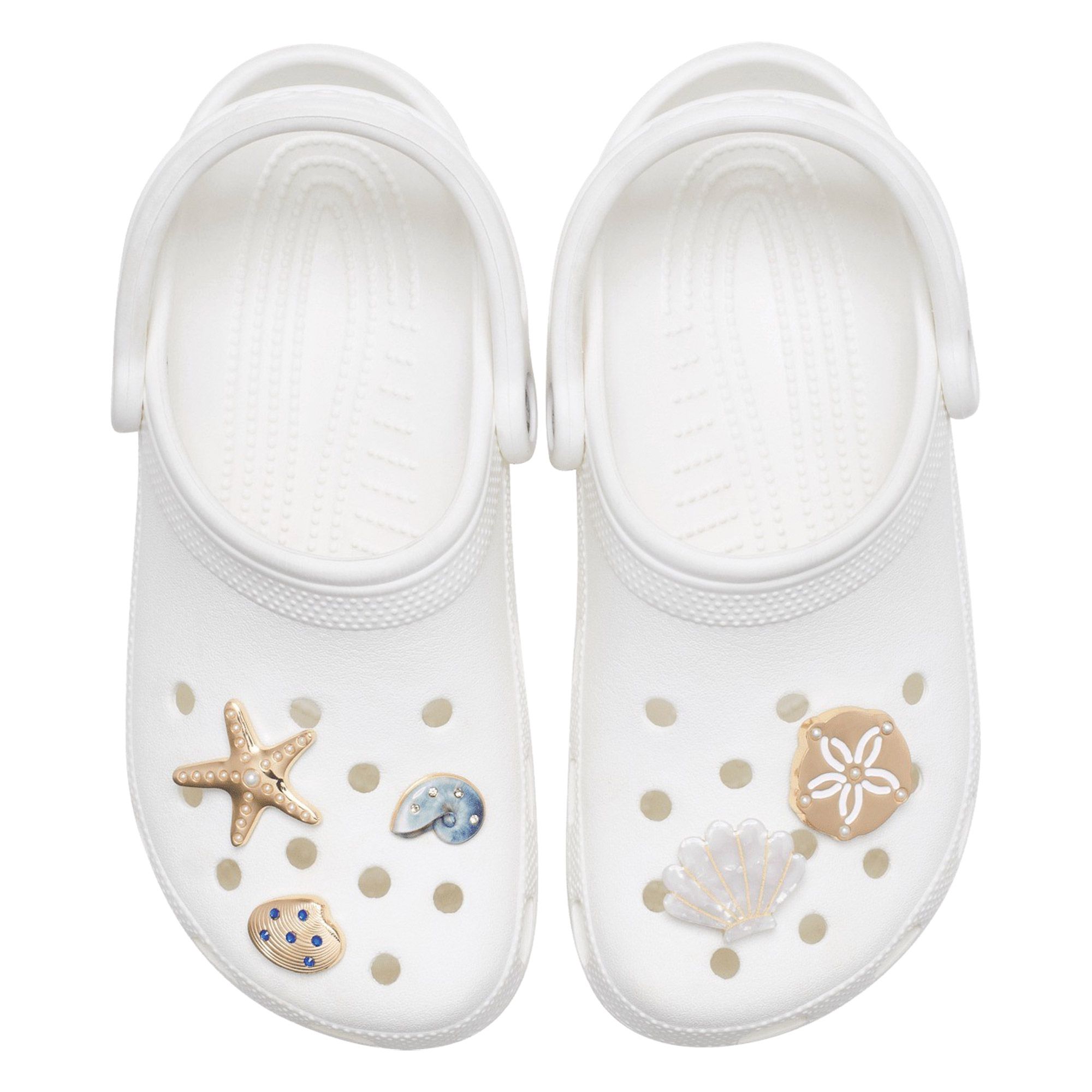 Crocs Gold Seashell Jibbitz (5-pack)