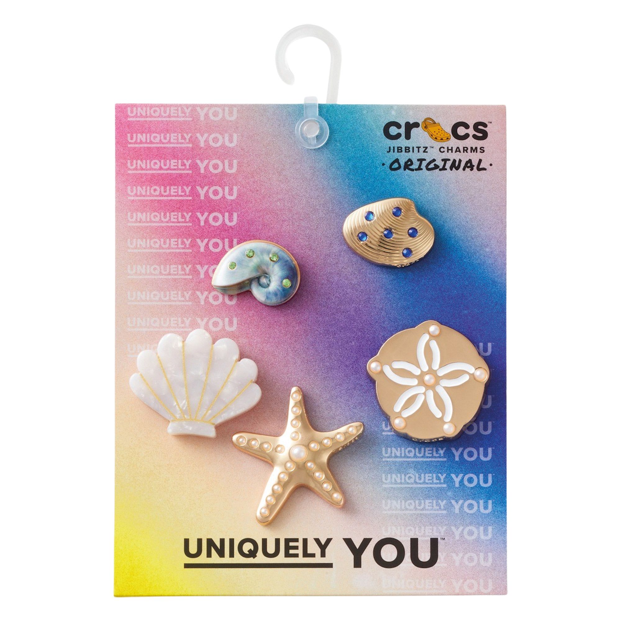 Crocs Gold Seashell Jibbitz (5-pack)