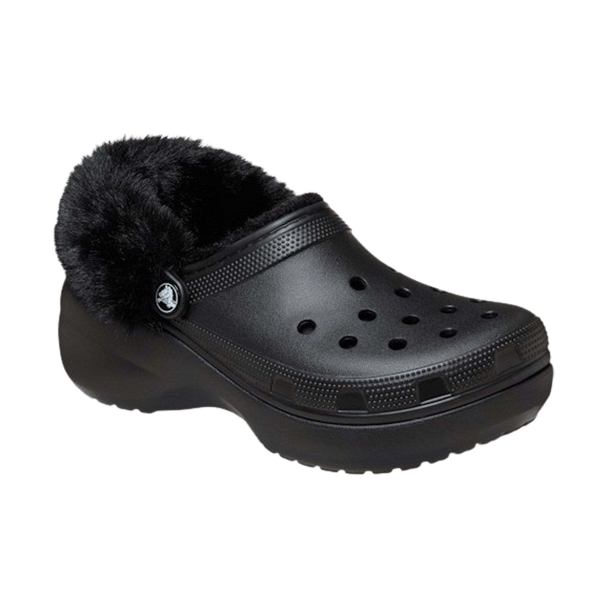 Crocs Classic Platform Fuzz Lined Clog Instappers Dames