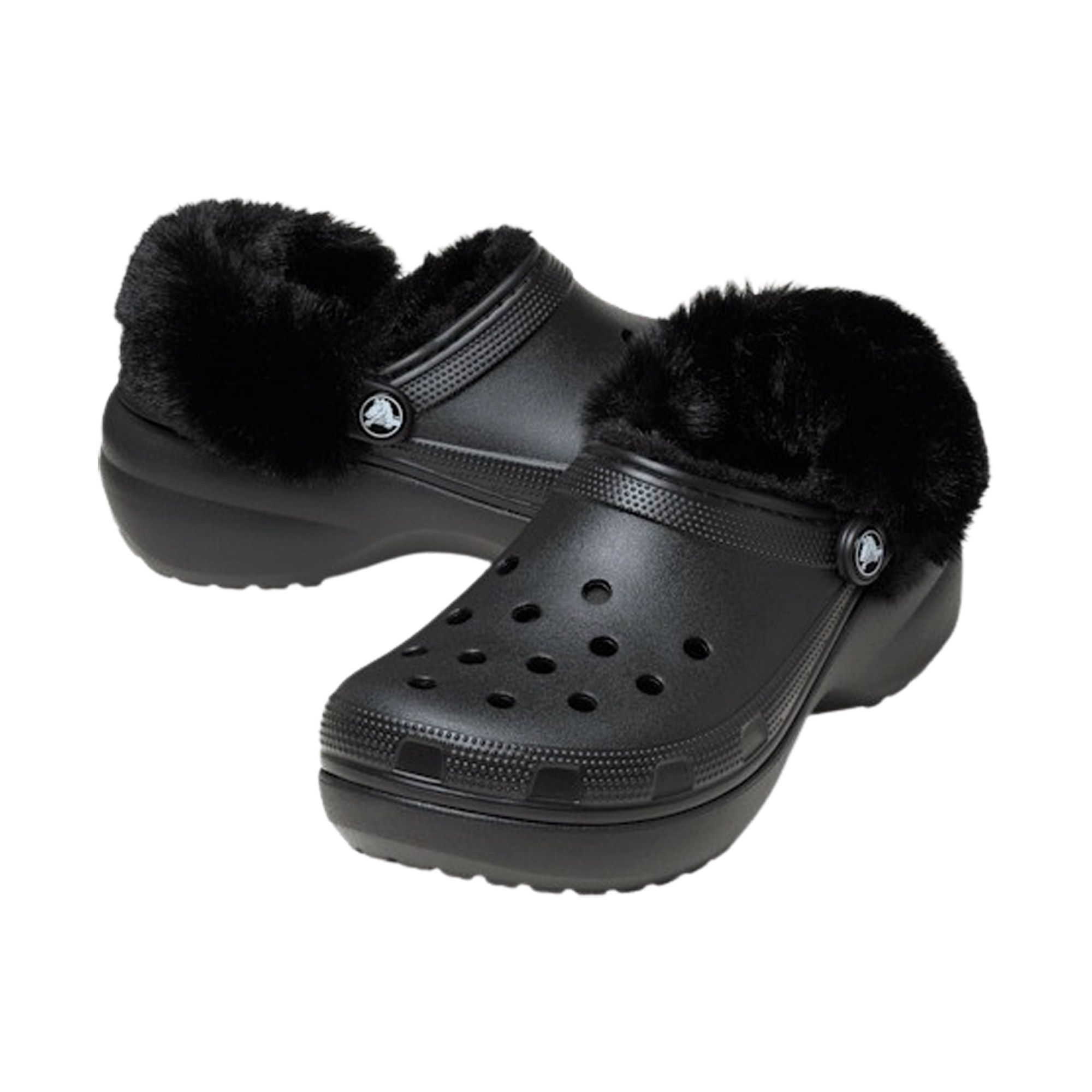 Crocs Classic Platform Fuzz Lined Clog Instappers Dames