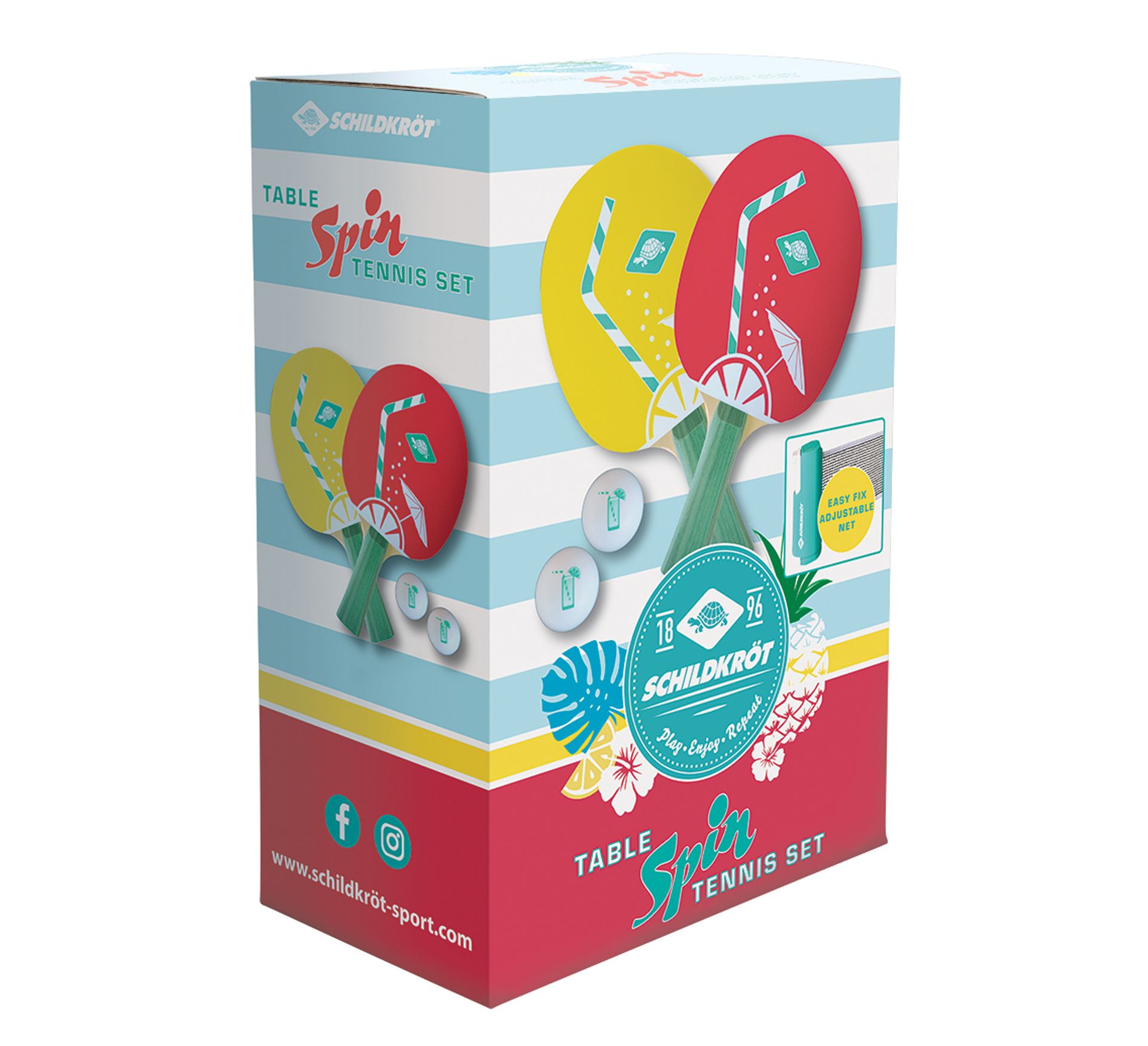 Donic Schildkröt Spin Tropical Tafeltennis Set (2 spelers)