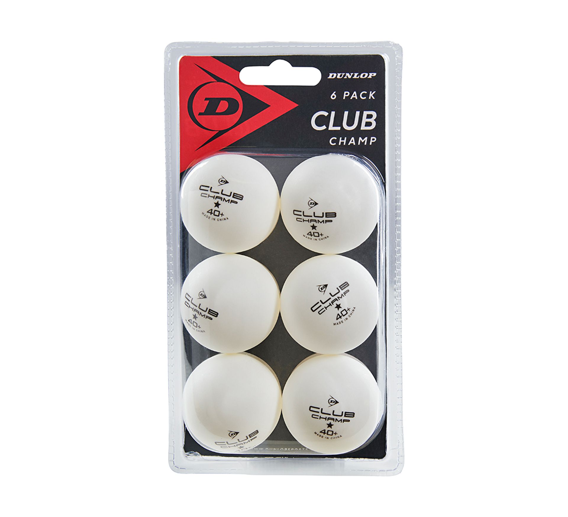 Balles de tennis de table Dunlop Club Champ 1* 40+ (lot de 6)
