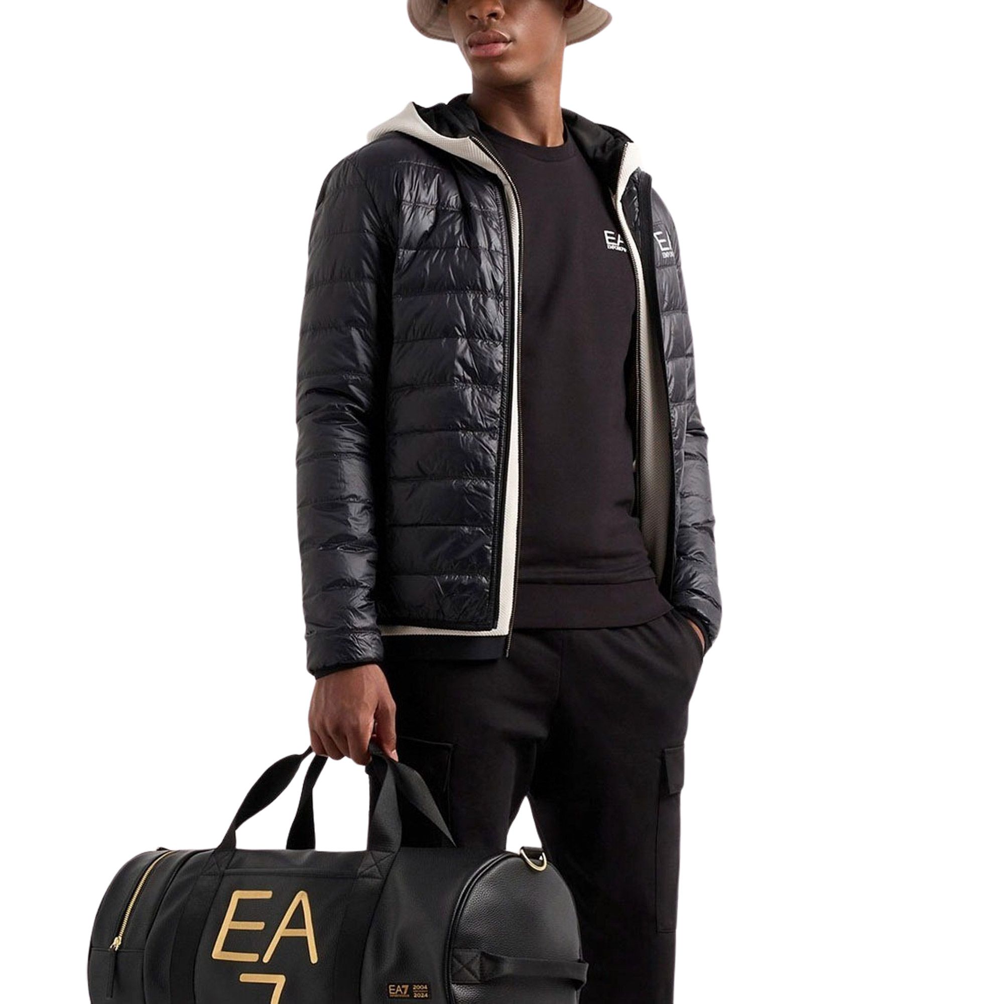 EA7 Train Core ID Down Light Hoodie Jacket