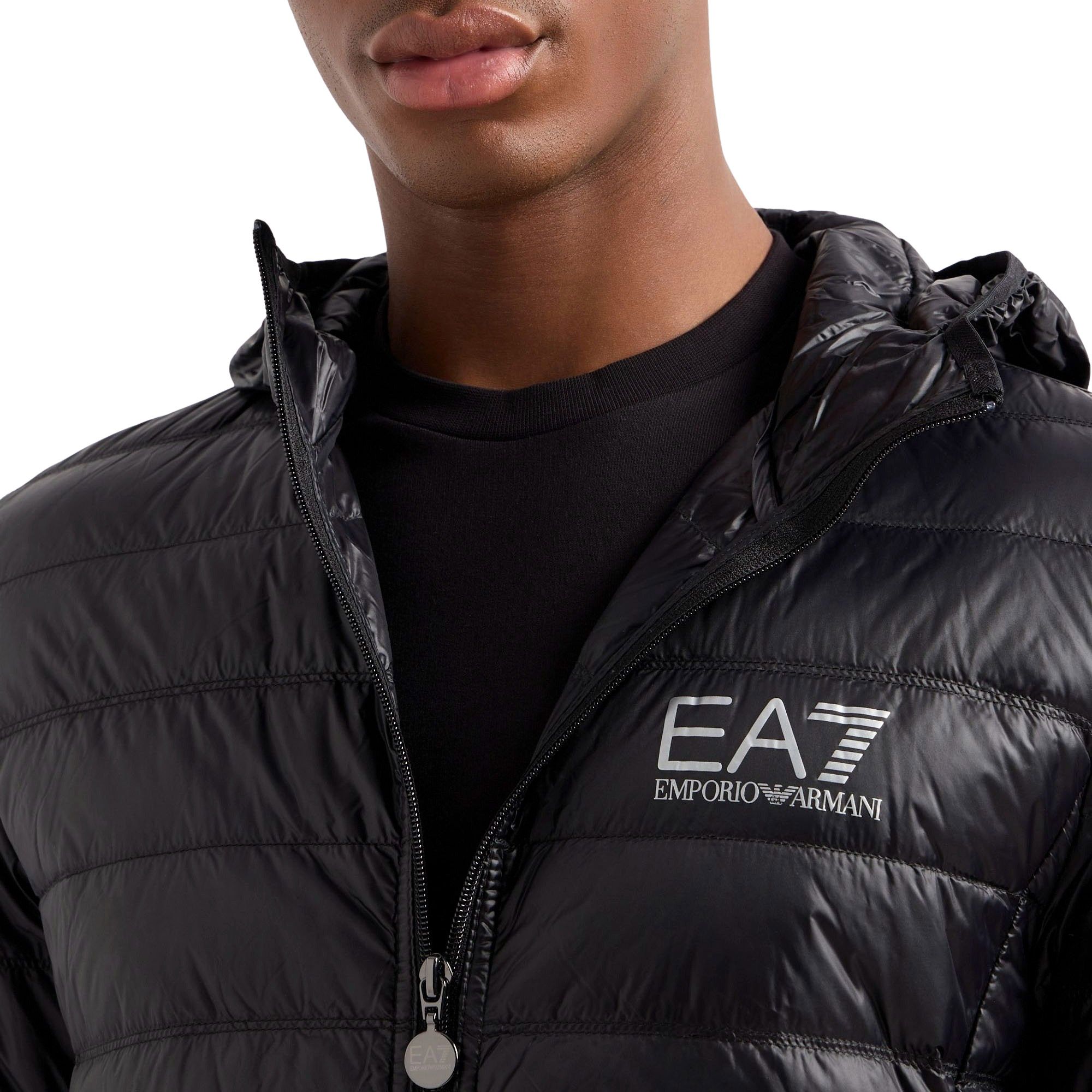 EA7 Train Core ID Down Light Hoodie Jacket