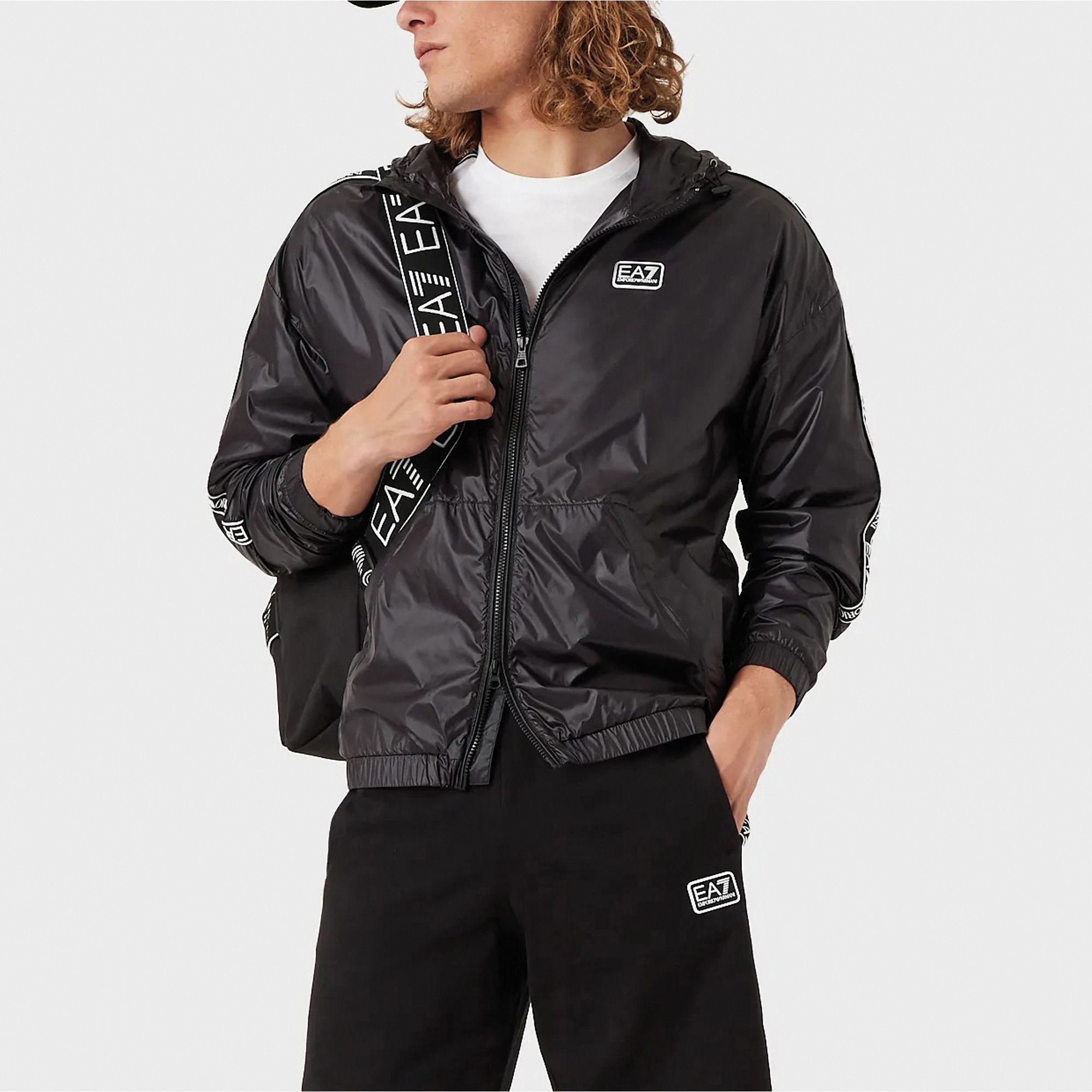 EA7 Train Logo Hooded Bomberjas Heren