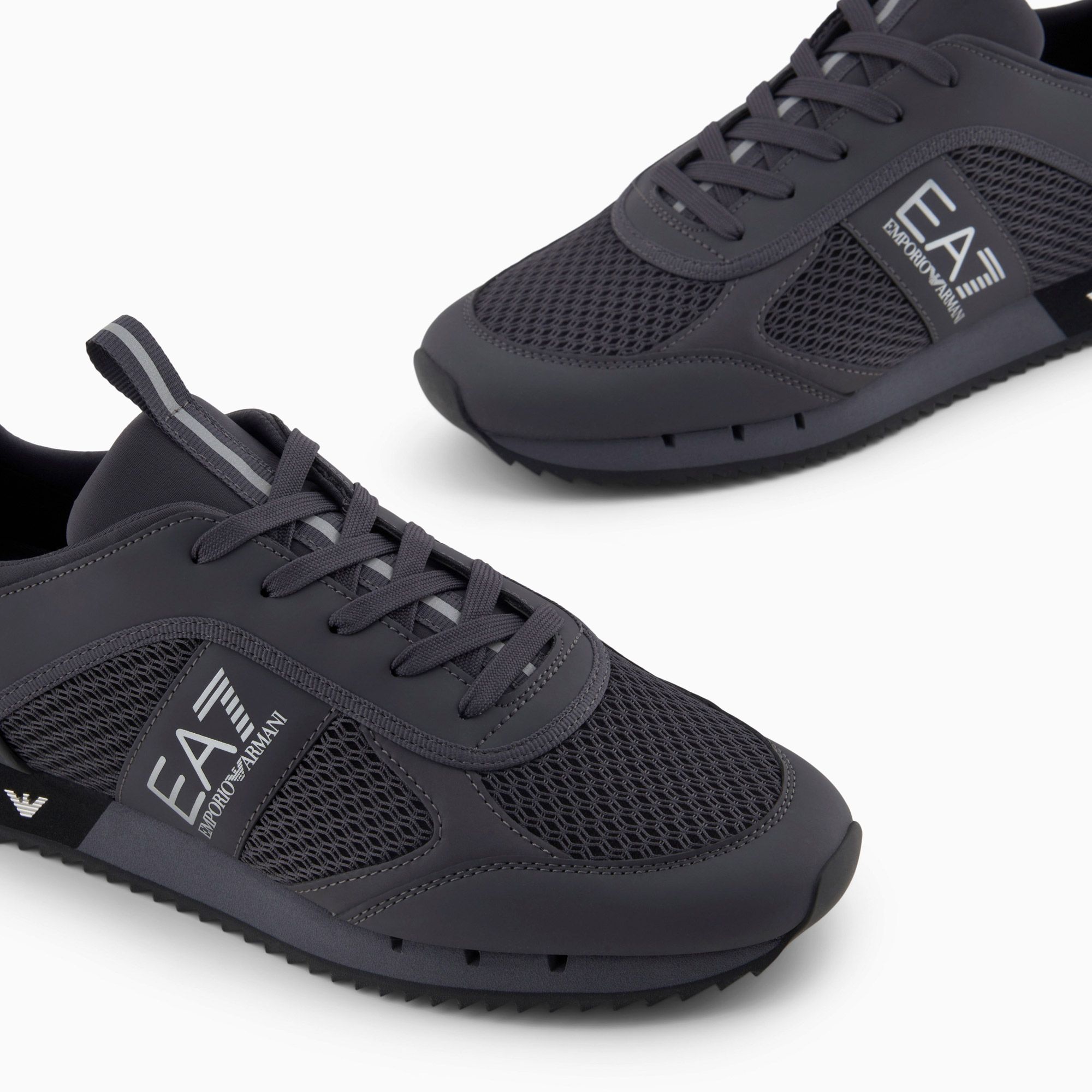 Baskets EA7 Black & White Lace Up Hommes