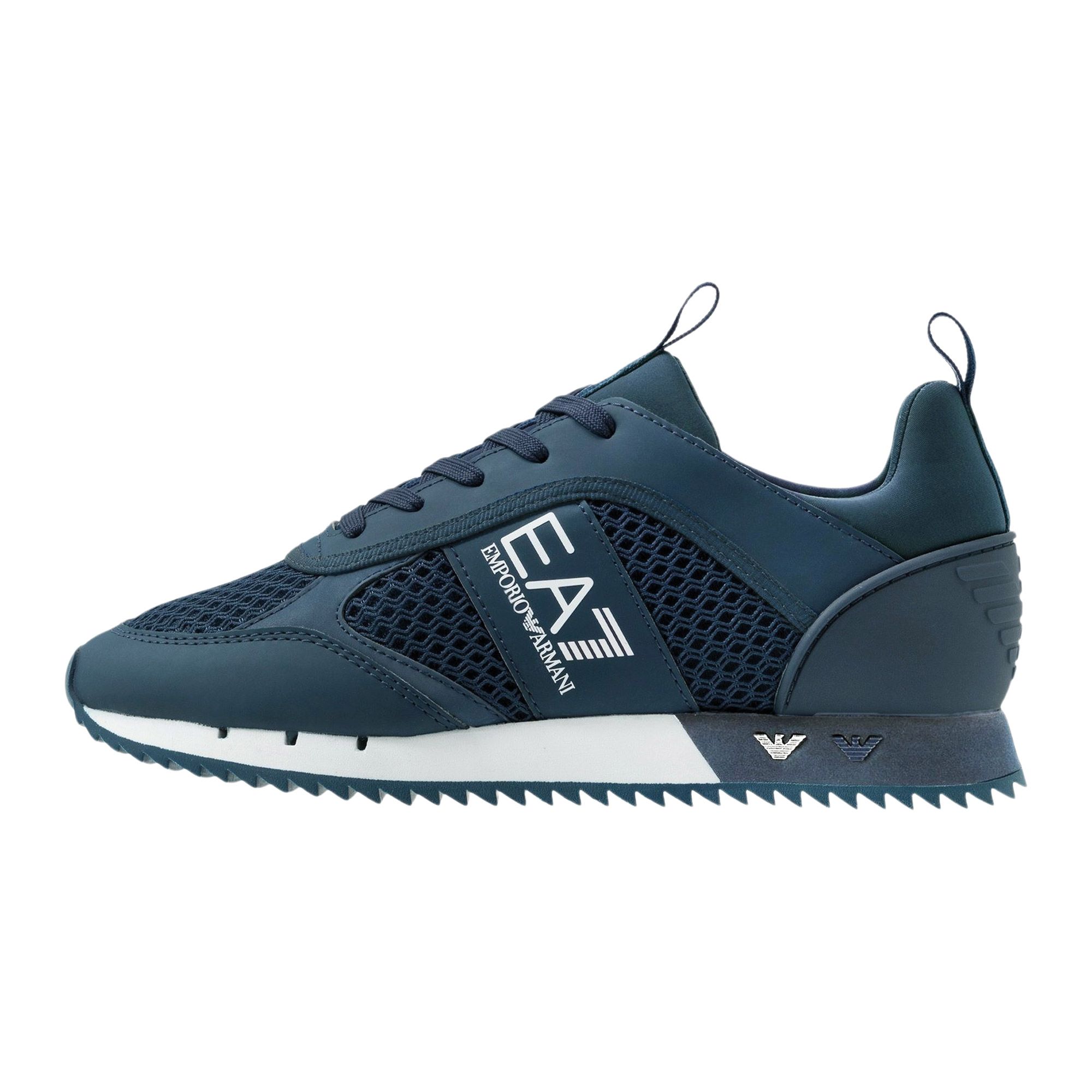 EA7 Black & White Lace Up Sneakers Heren