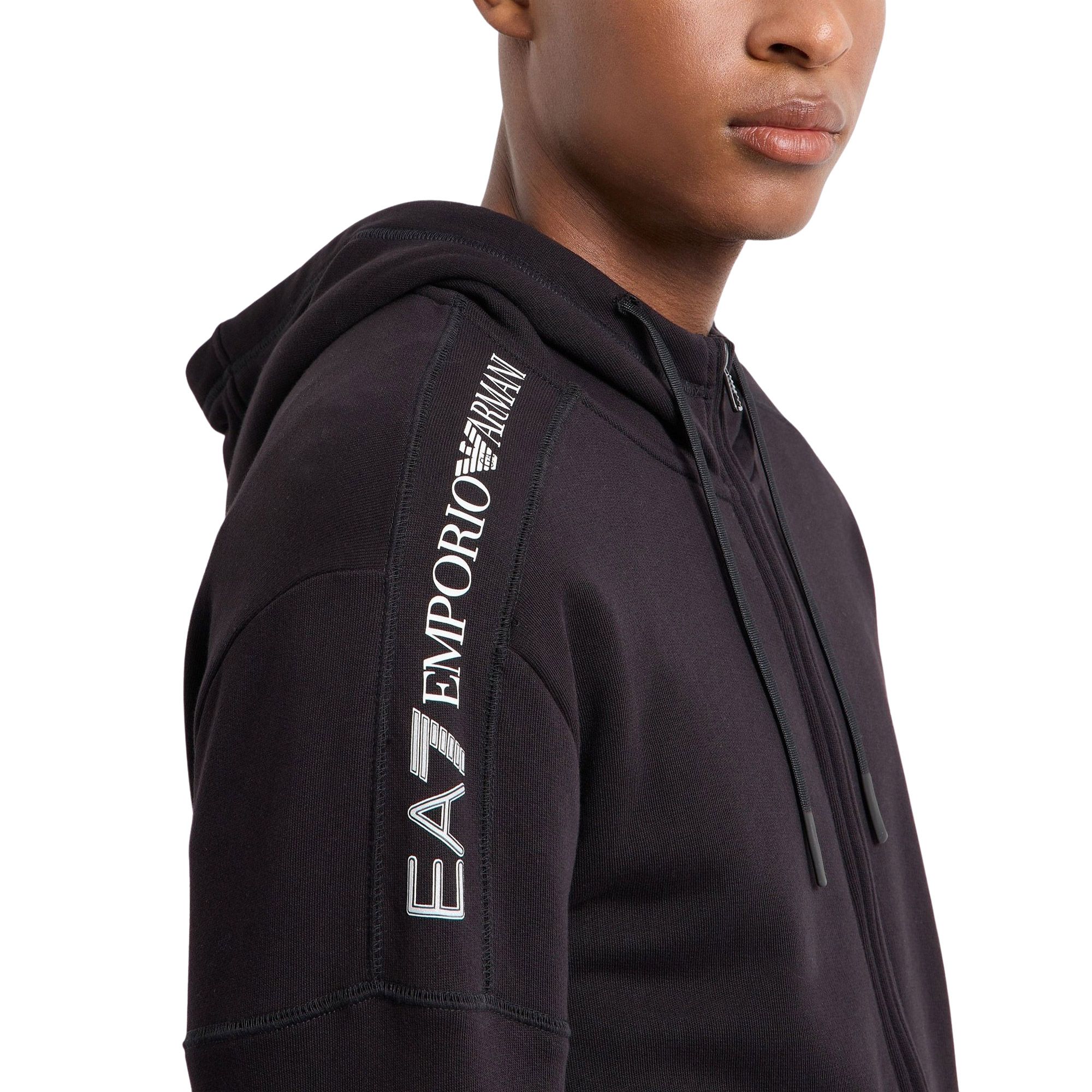 EA7 Logo Series Hooded Cotton Sweatvest Heren