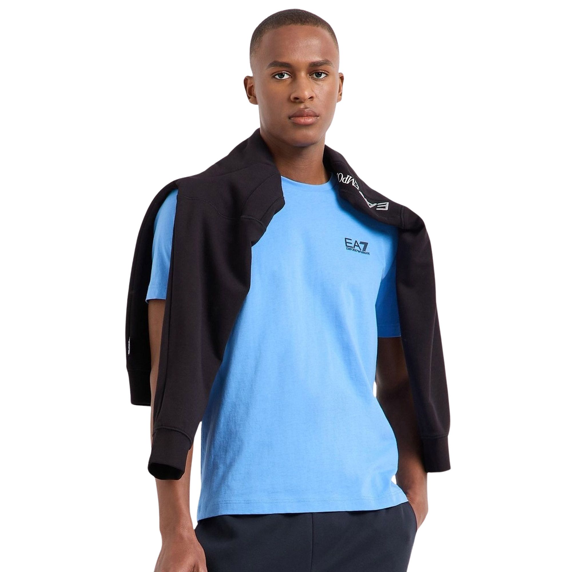 EA7 Logo Series Hooded Cotton Sweatvest Heren