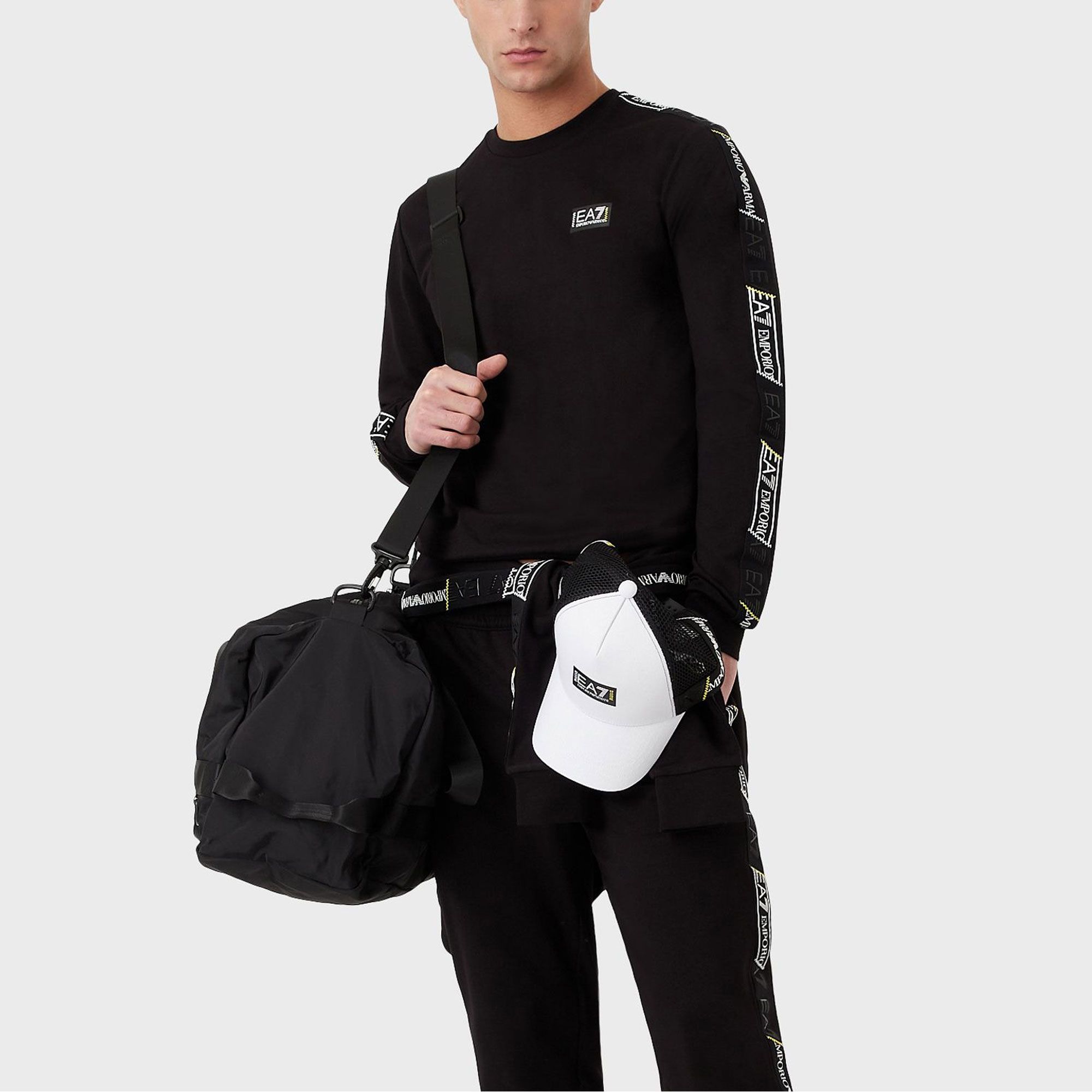 EA7 Logo Series Cotton Pullover Herren