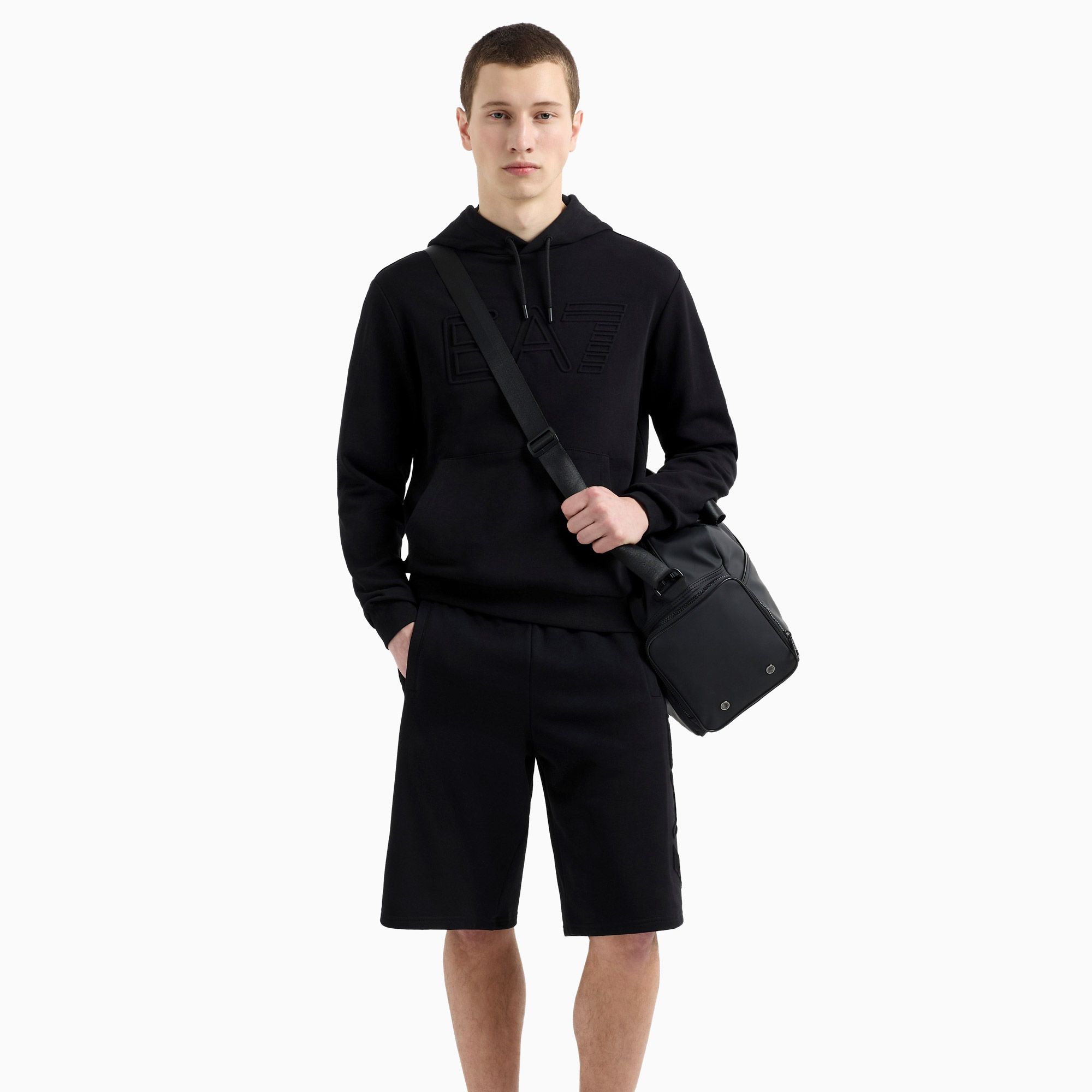 EA7 Train Logo Series Oversized Logo Hoodie Heren
