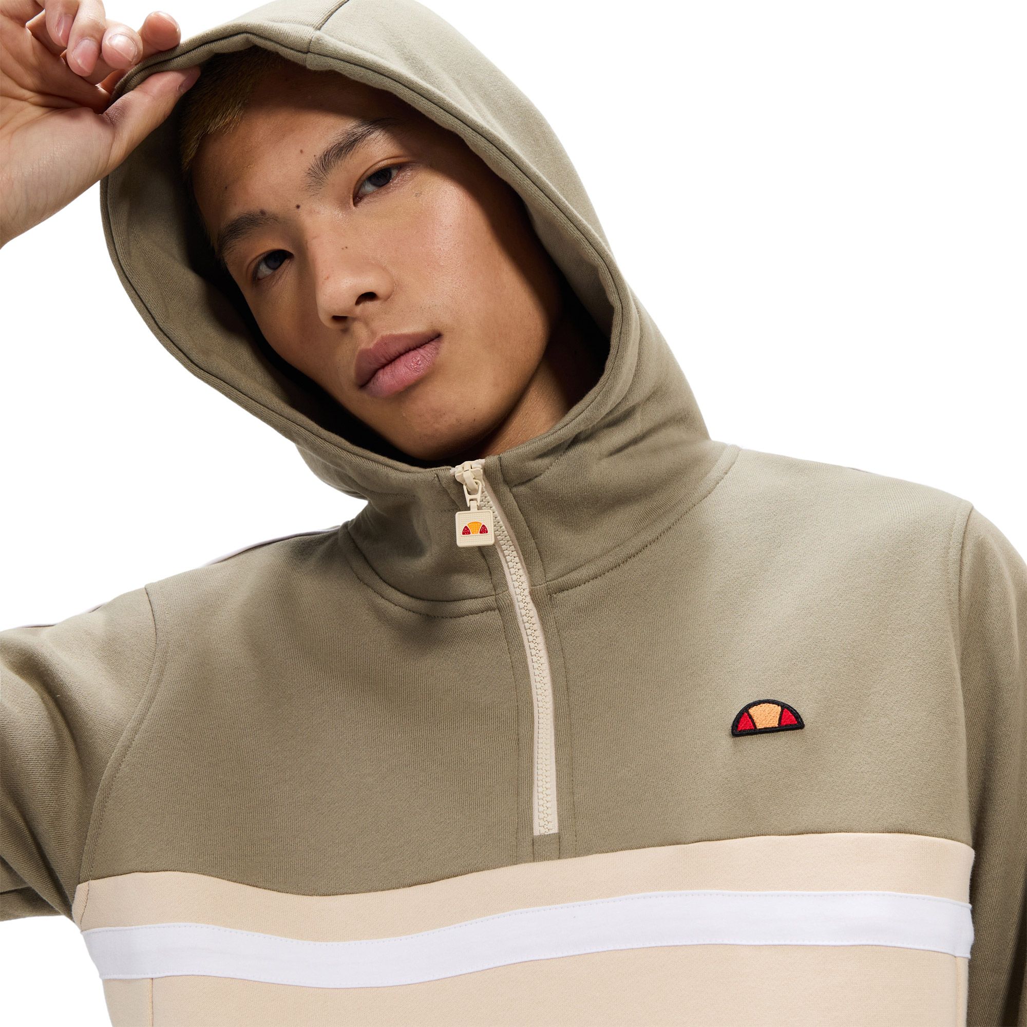 Pull à Capuche Ellesse Beige – Homme, Taille M, Polaire, Avec Poches (occasion)