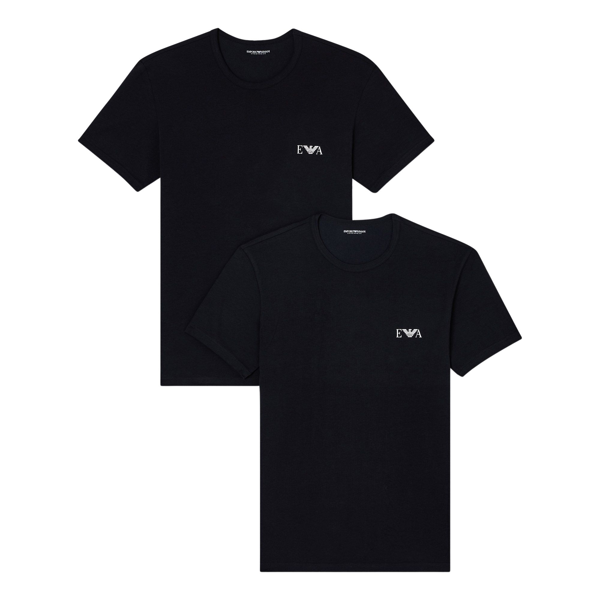 Emporio Armani Stretch Jersey Fitted Loungewear Shirt Herren (2-pack)