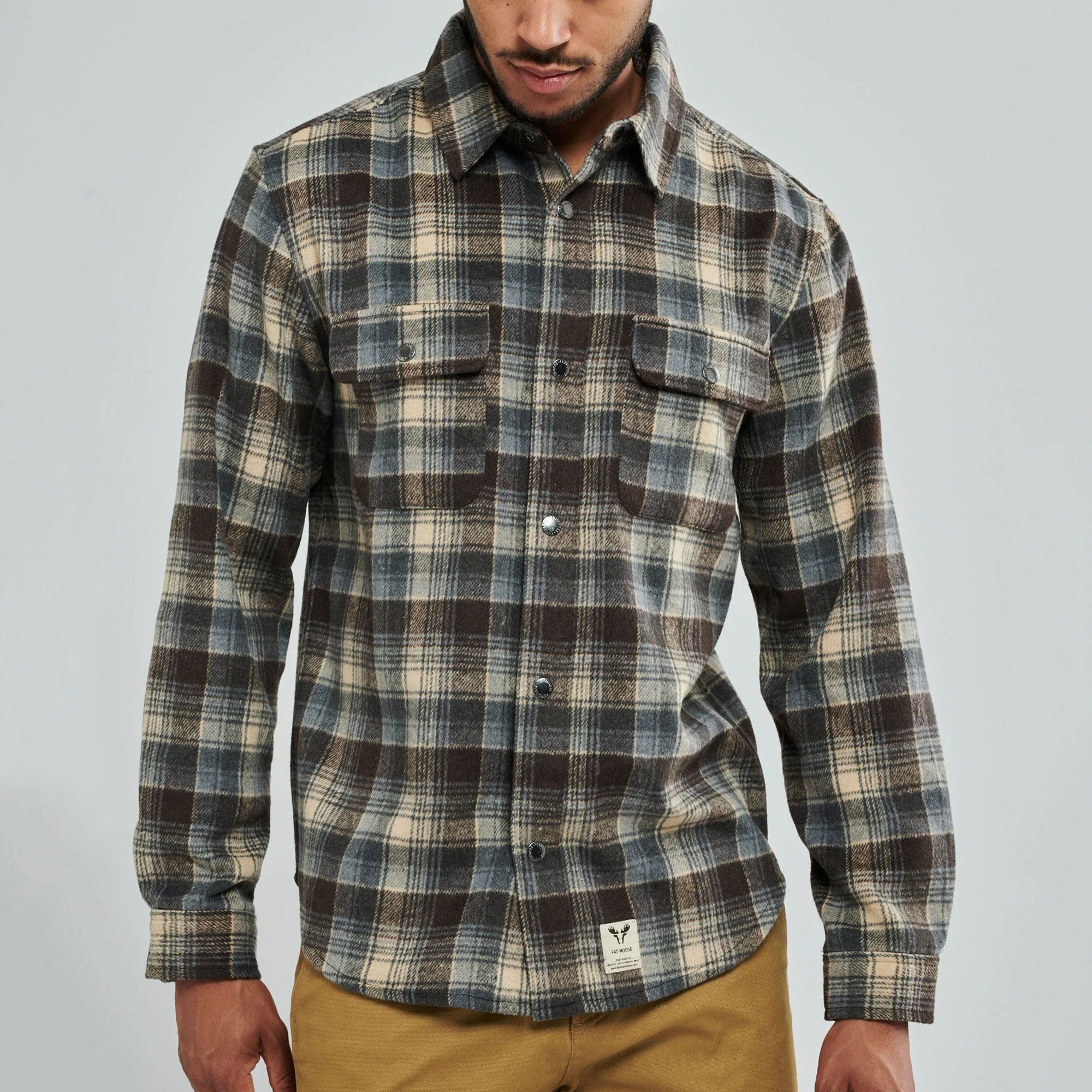 Fat Moose Adrian Checked Cotton Flannel Overhemd Heren