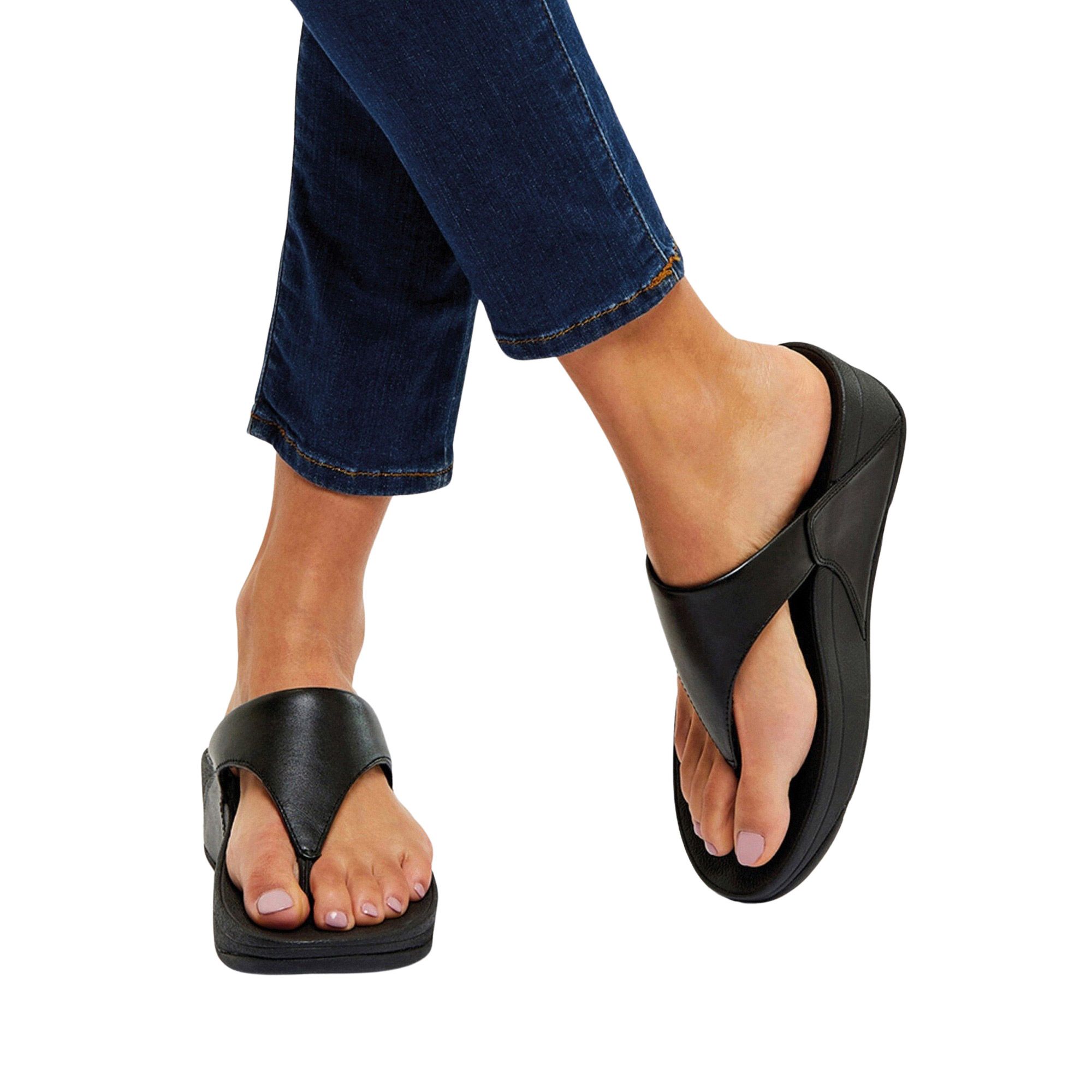 FitFlop Lulu Leather Toe post Teenslippers Dames | Plutosport