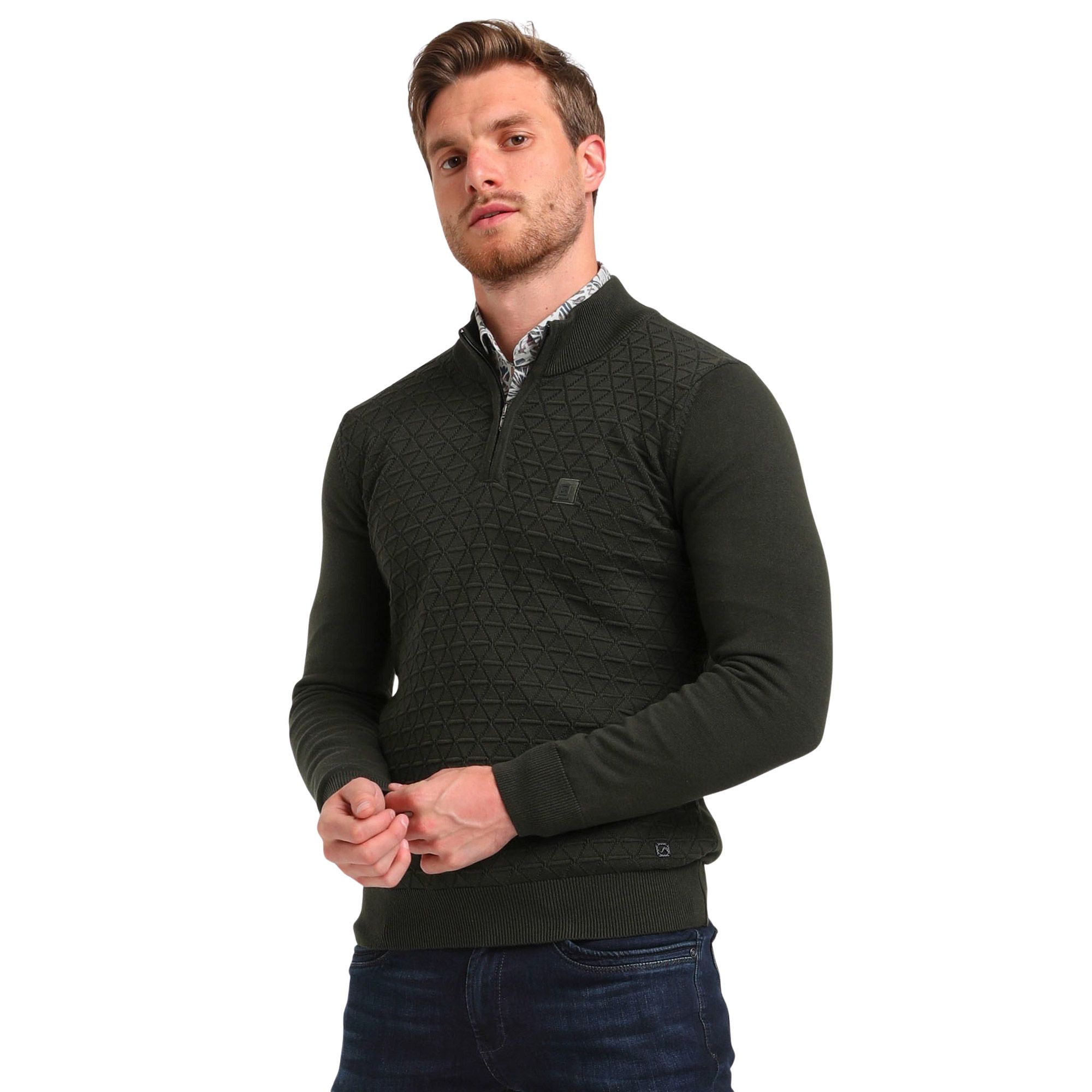 Gabbiano Knitwear Halfzip Sweater Heren