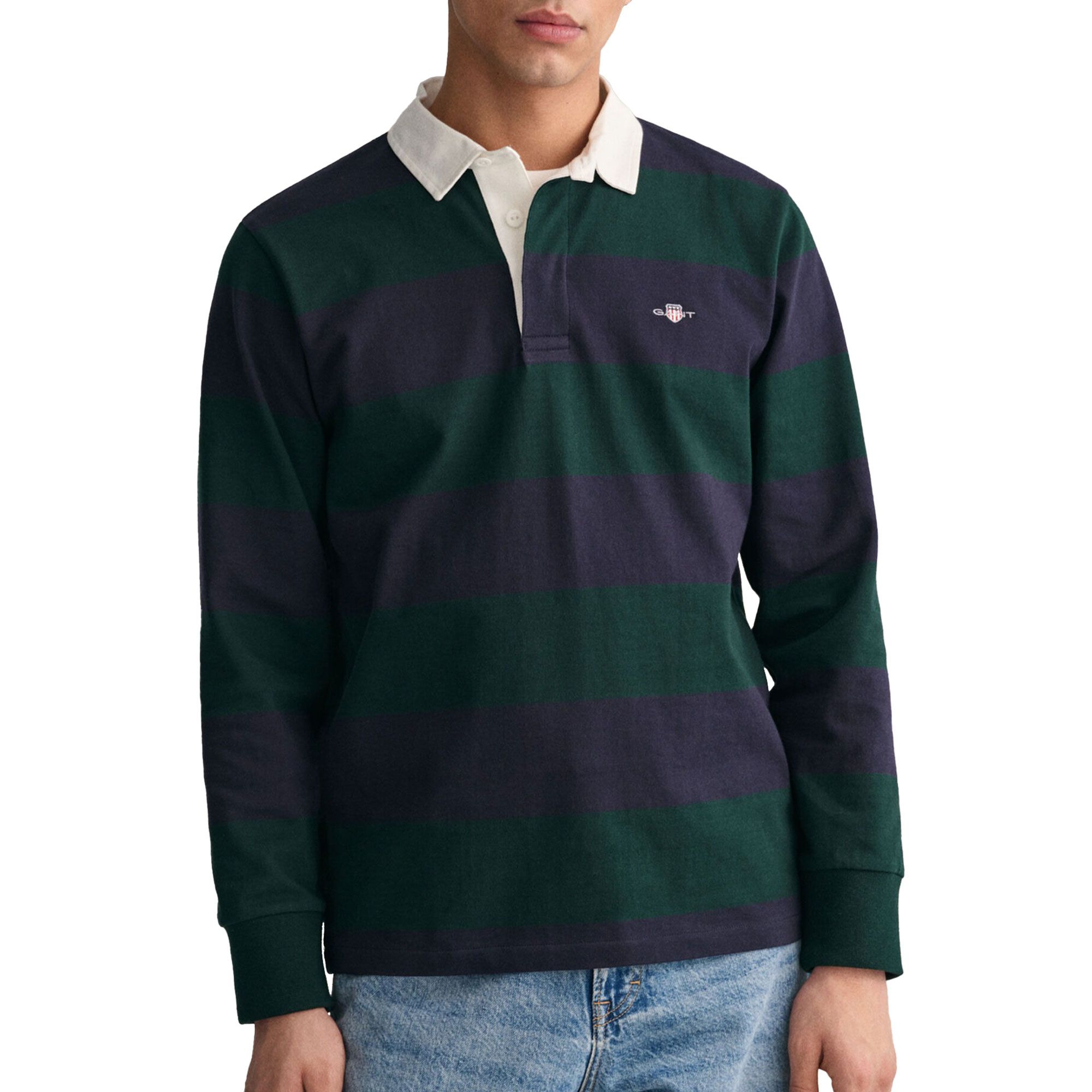 Gant Original Barstripe Heavy Rugger Longsleeve Polo Heren