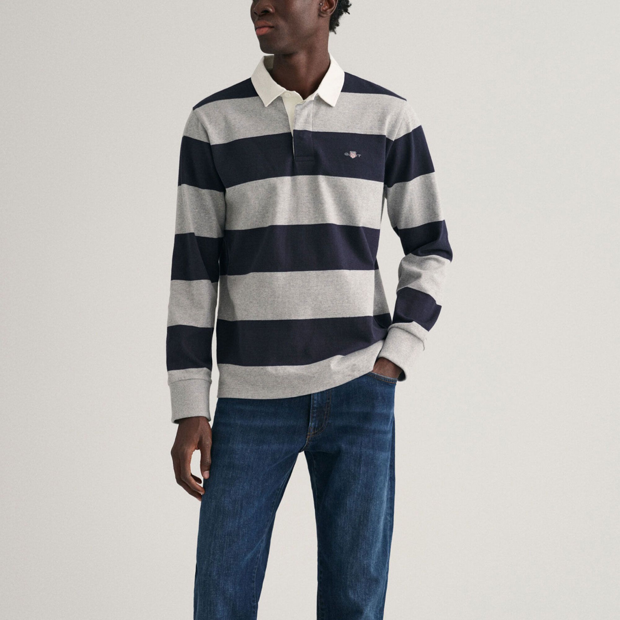 Gant Original Barstripe Heavy Rugger Longsleeve Polo Heren