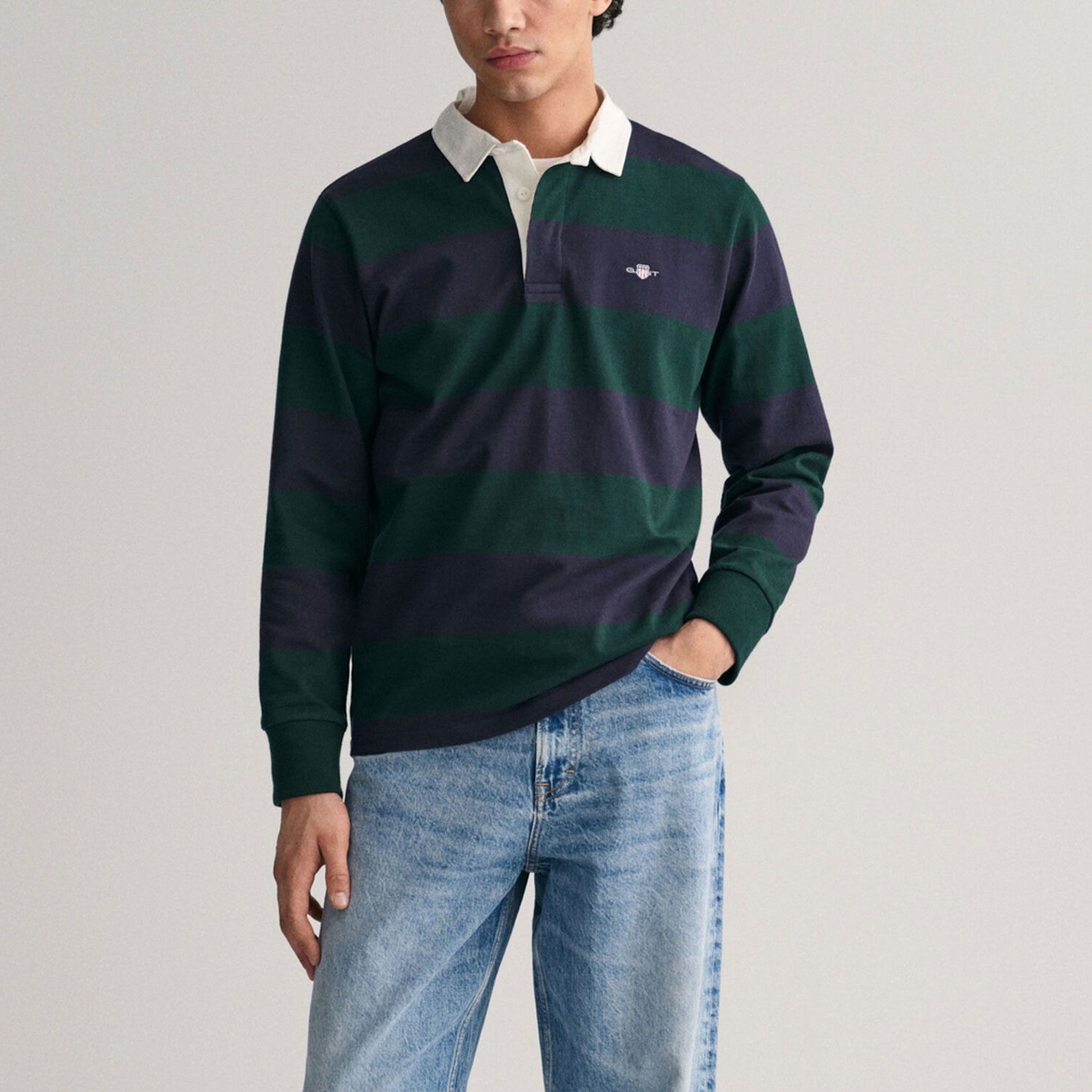 Gant Original Barstripe Heavy Rugger Longsleeve Polo Heren