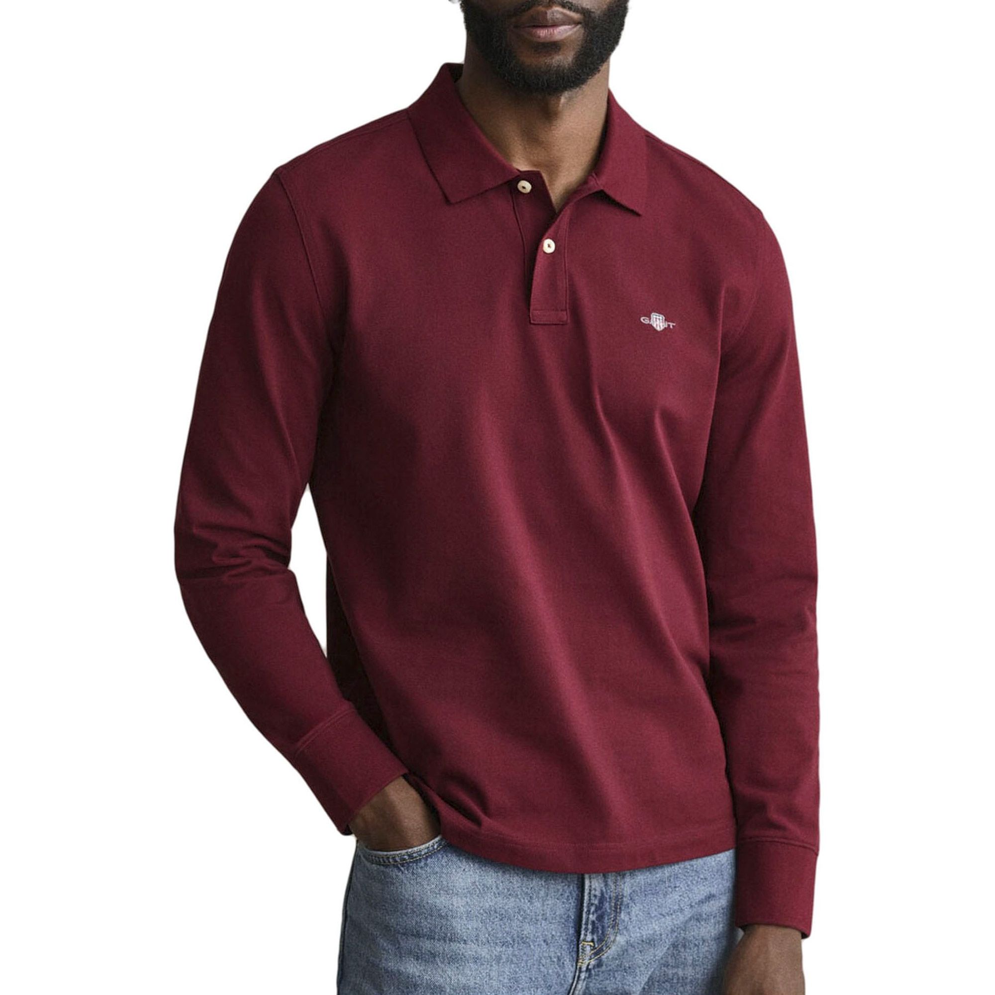 Polo T-shirt Gant Shield Piqué Rugger Longsleeve Homme
