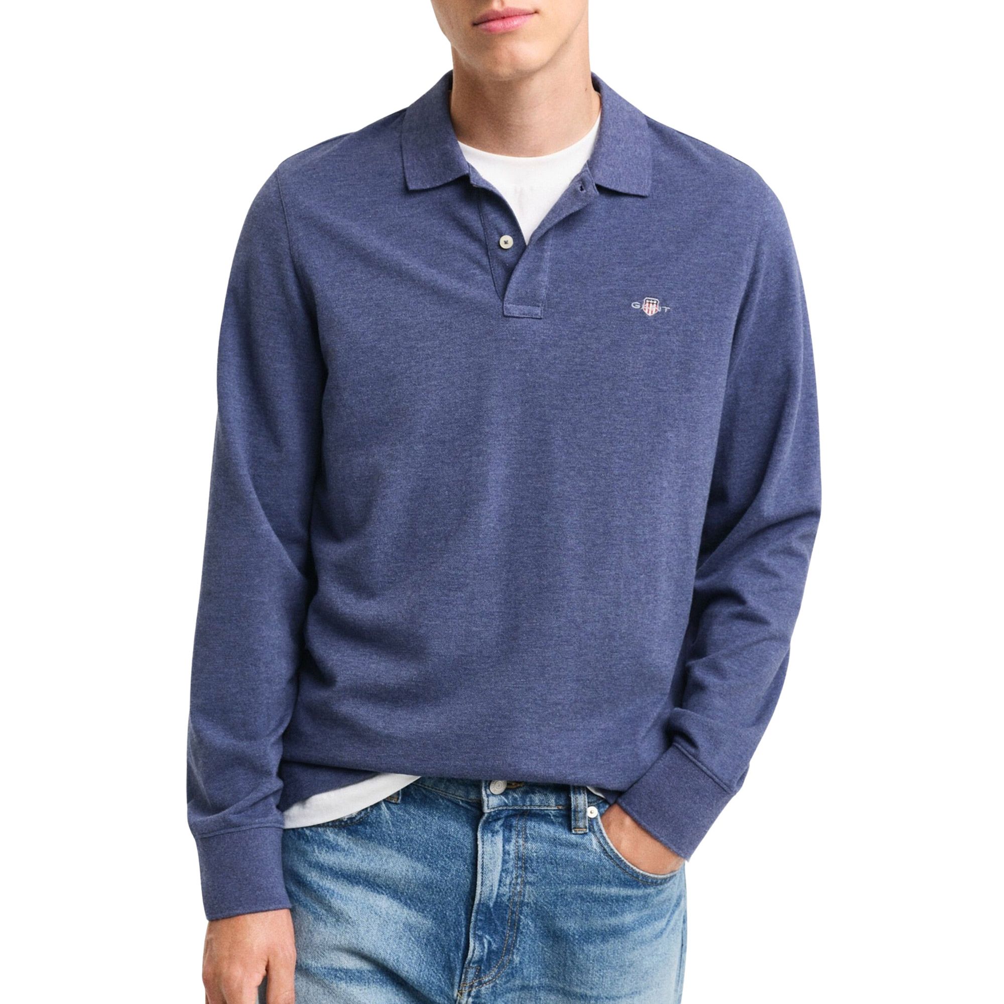 Gant Shield Piqué Rugger Longsleeve Polo Heren