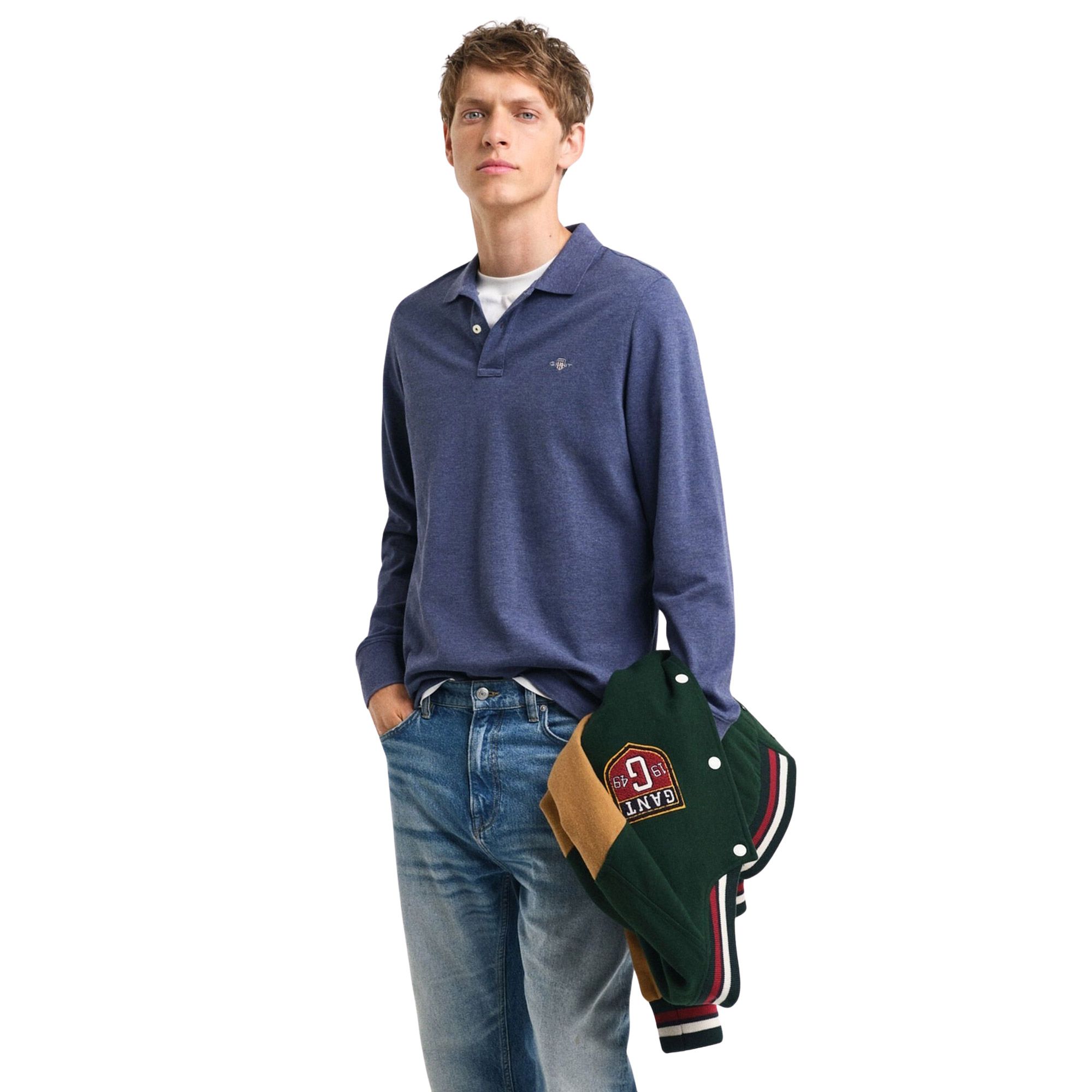 Gant Shield Piqué Rugger Longsleeve Polo Heren