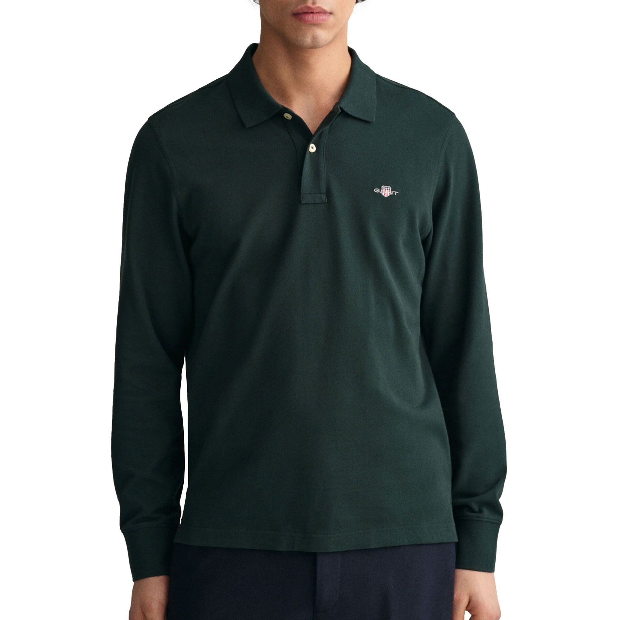 Polo T-shirt Gant Shield Piqué Rugger Longsleeve Homme