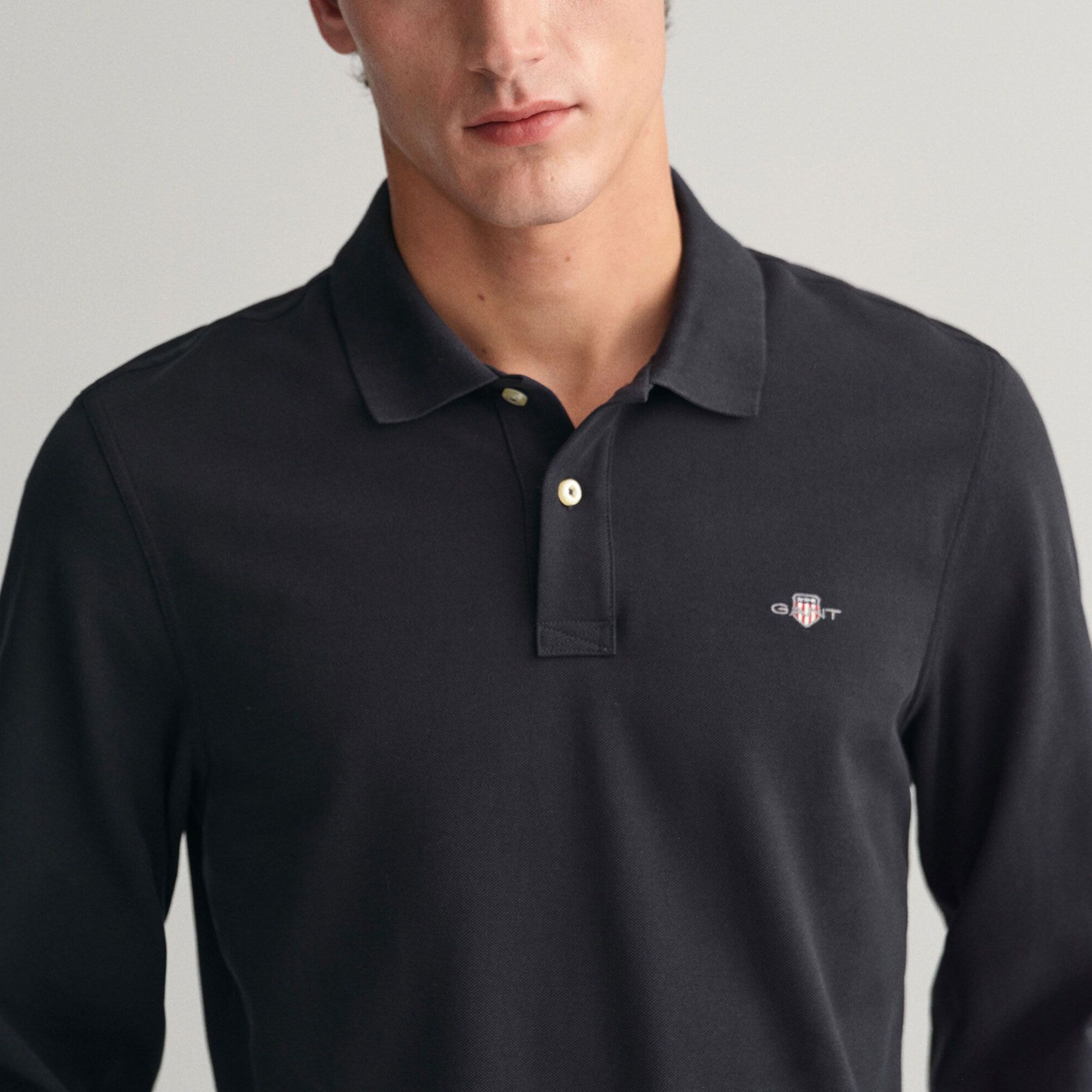 Gant Shield Piqué Rugger Longsleeve Polo Men