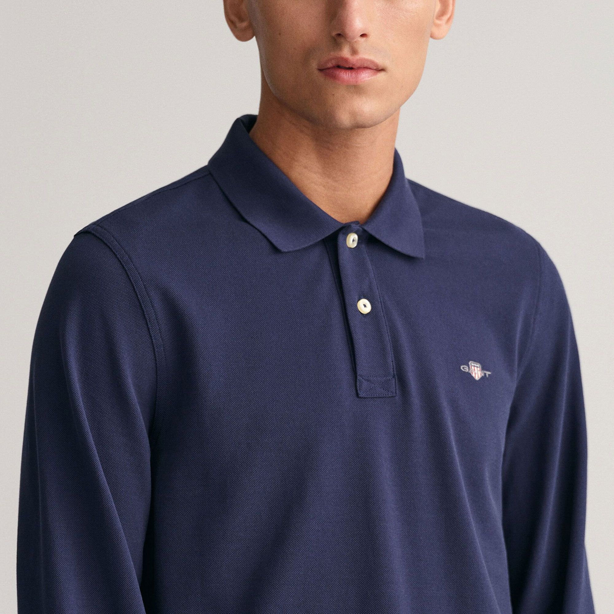 Gant Shield Piqué Rugger Longsleeve Polo Heren