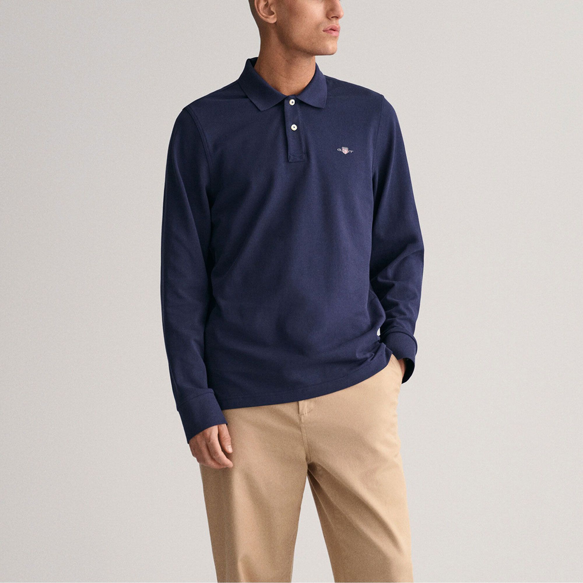Gant Shield Piqué Rugger Longsleeve Polo Heren