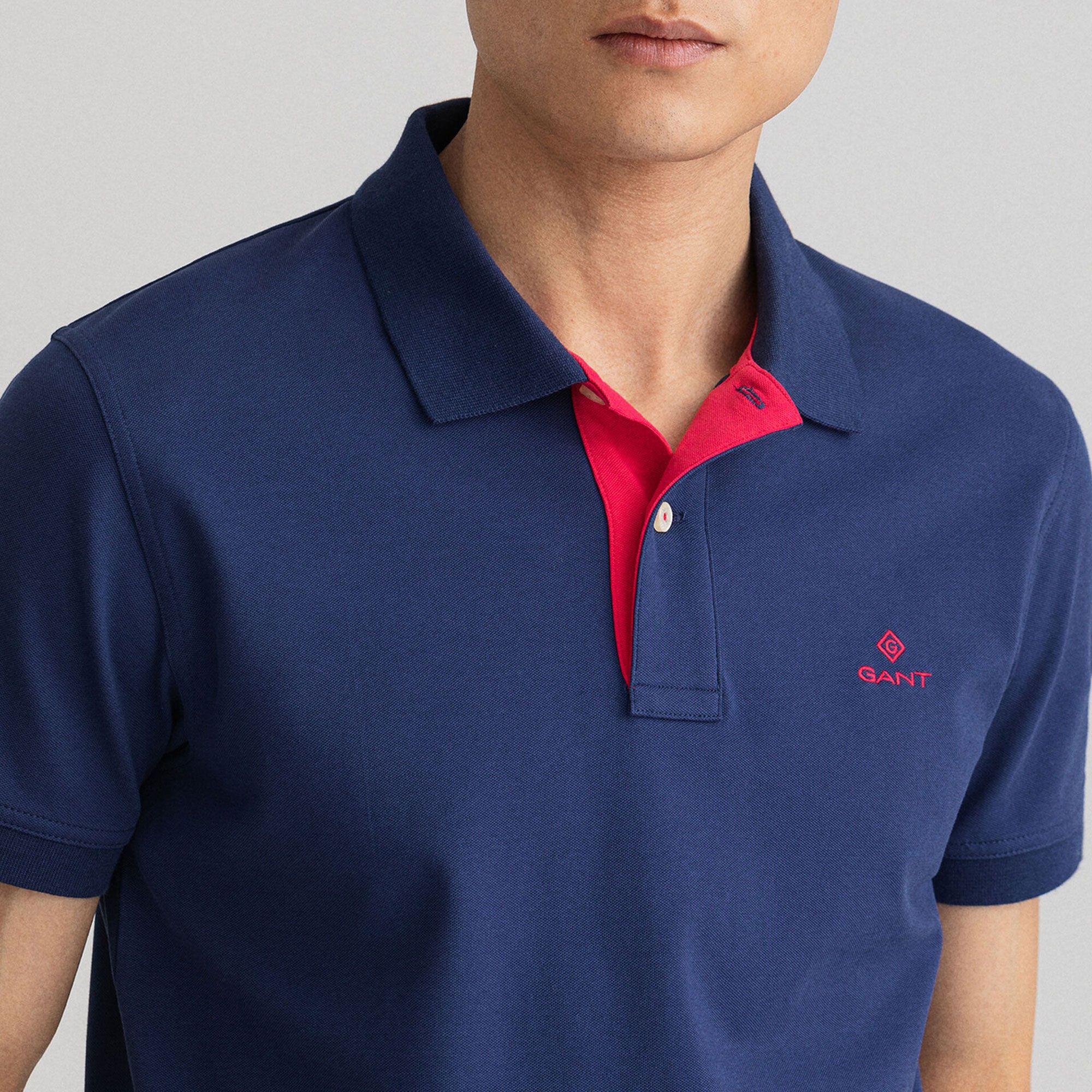 Gant Contrast Collar Pique Rugger Polo Heren