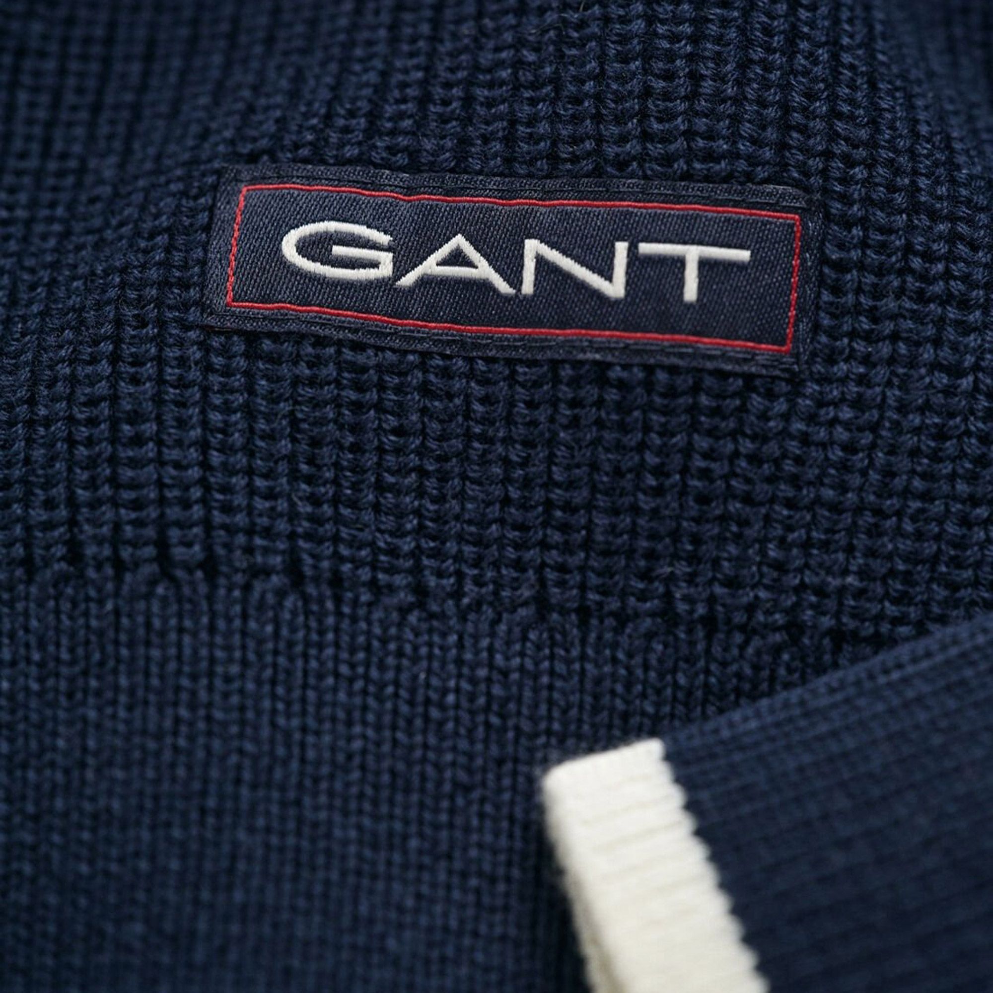 Gant Ribbed Cotton Half Zip Heren