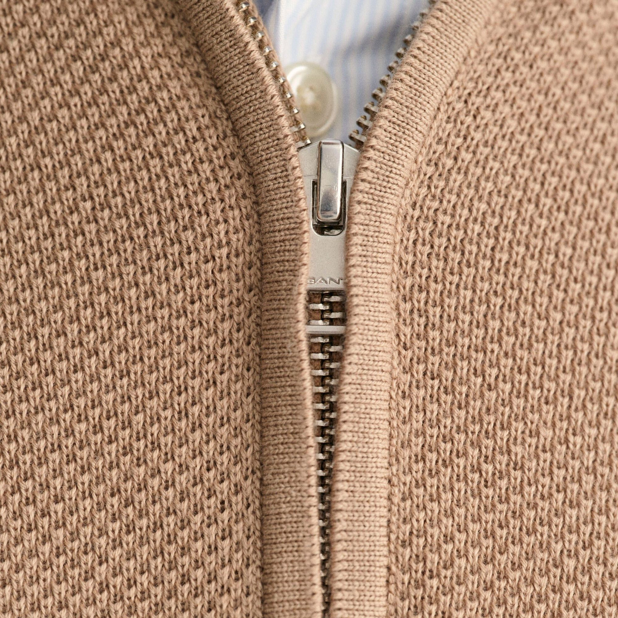 Gant Pique Half Zip Sweater Heren