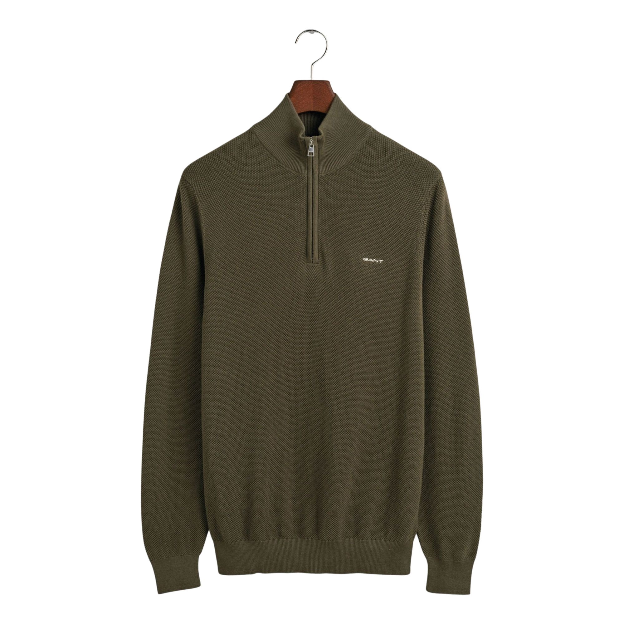 Gant Pique Half Zip Sweater Heren