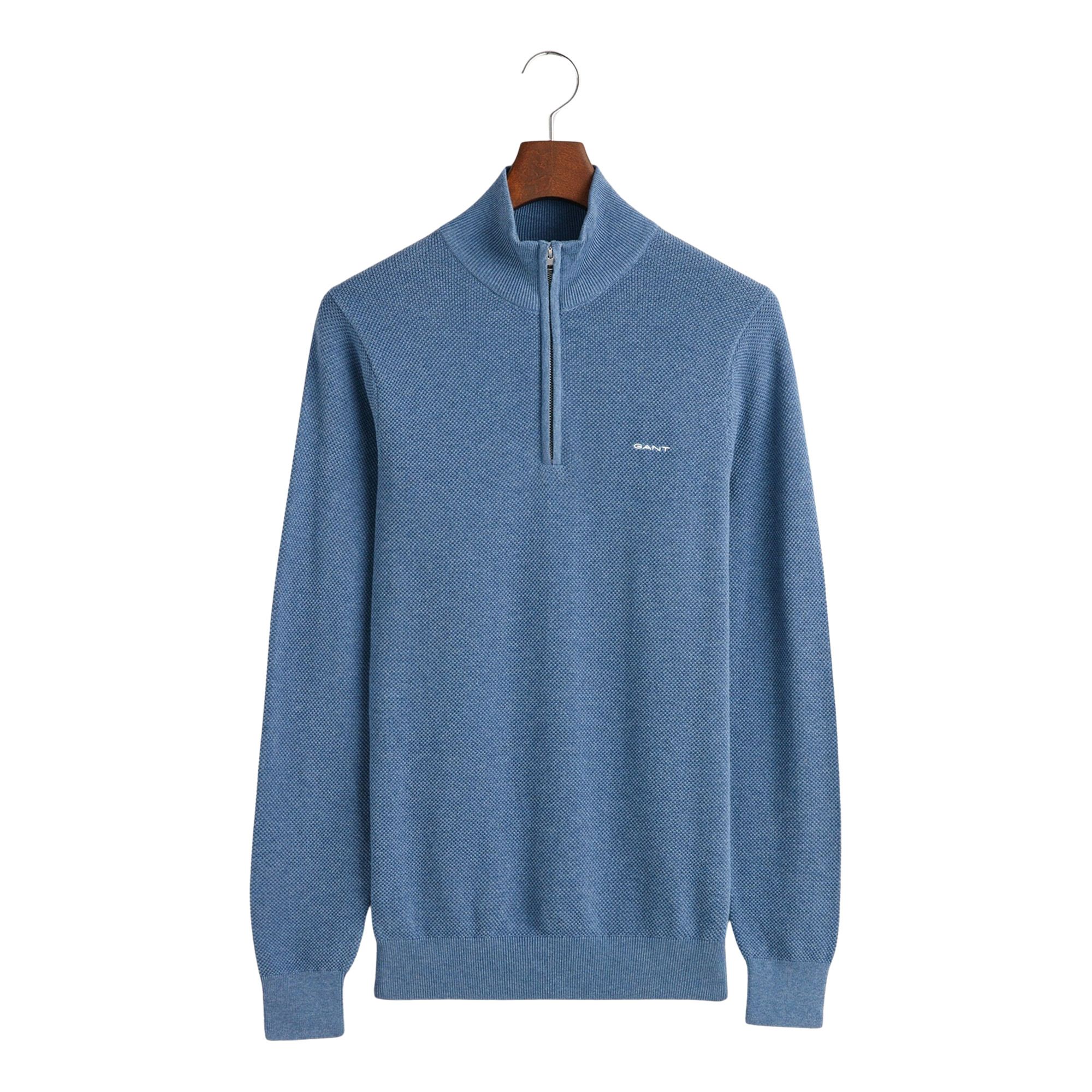 Gant Pique Half Zip Sweater Men | Plutosport