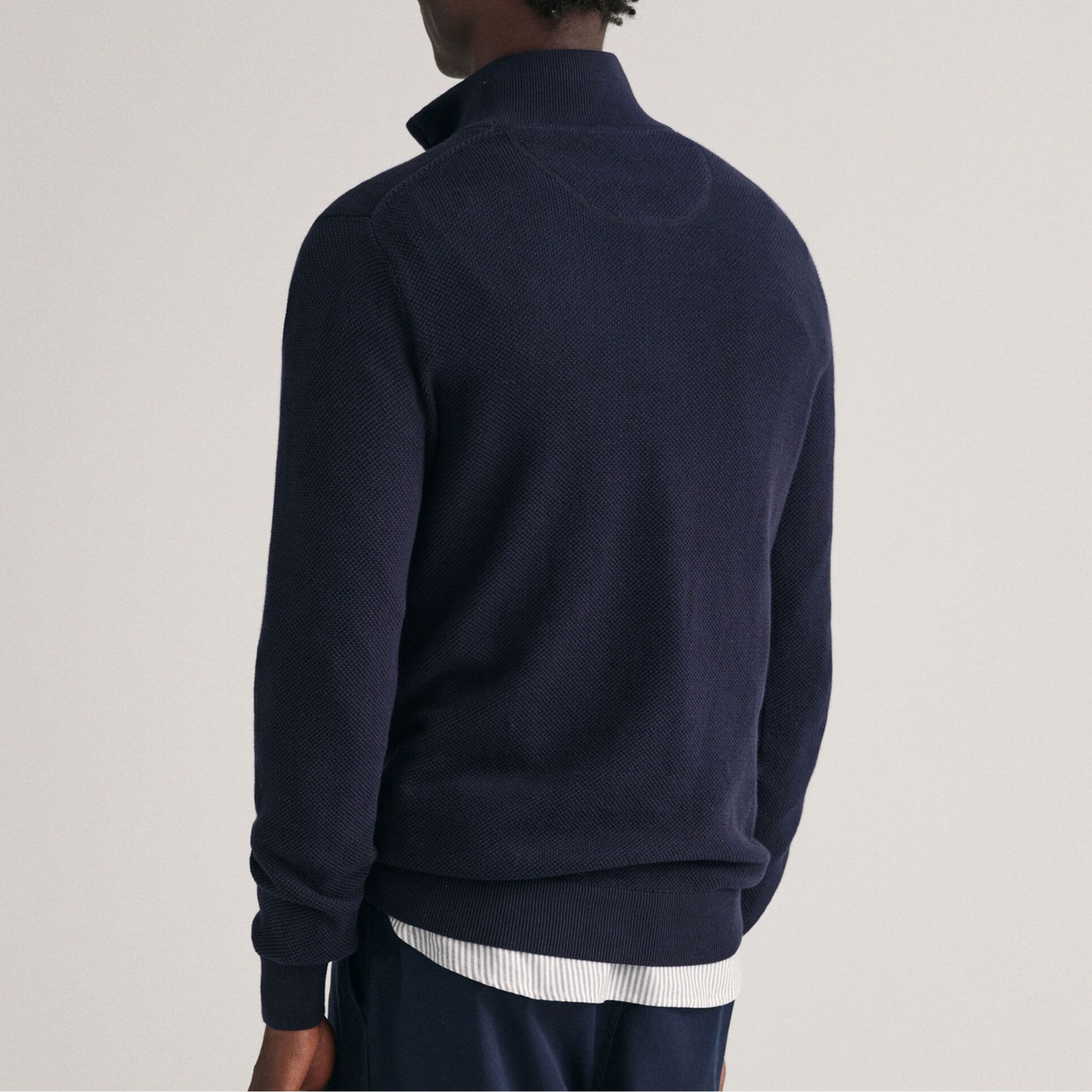 Gant Pique Half Zip Sweater Heren