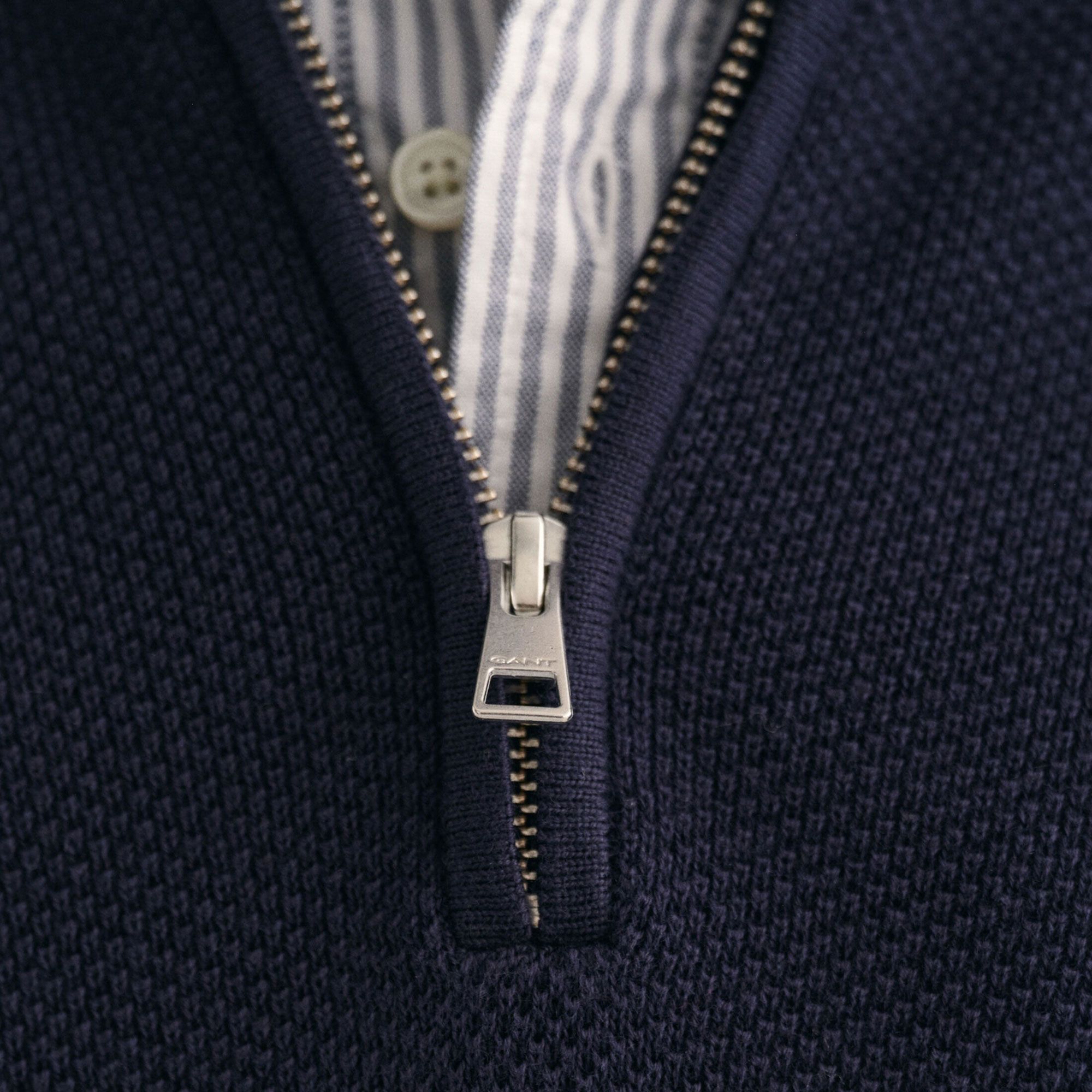 Gant Pique Half Zip Sweater Heren