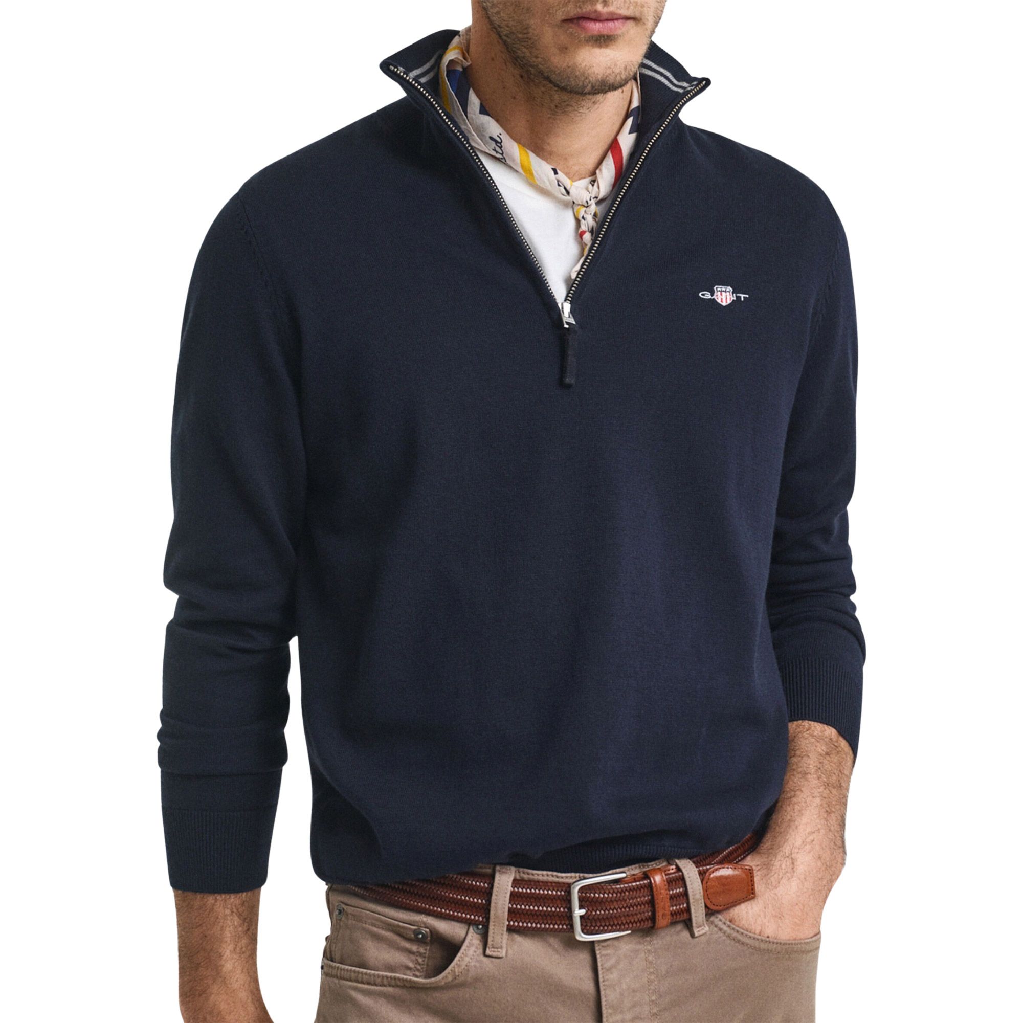 Gant Classic Sweat zippé demi-fermeture Homme
