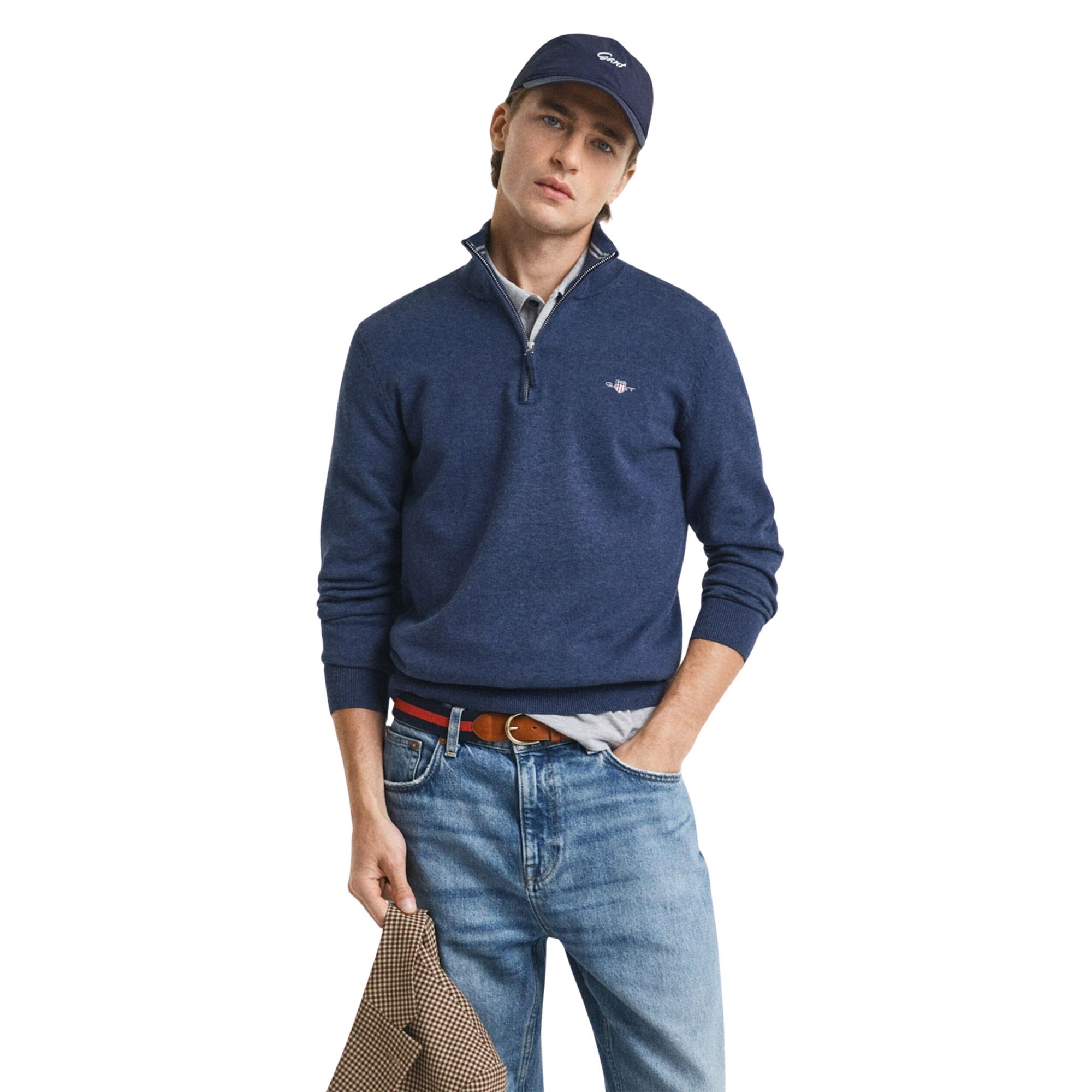 Gant Classic Sweat zippé demi-fermeture Homme