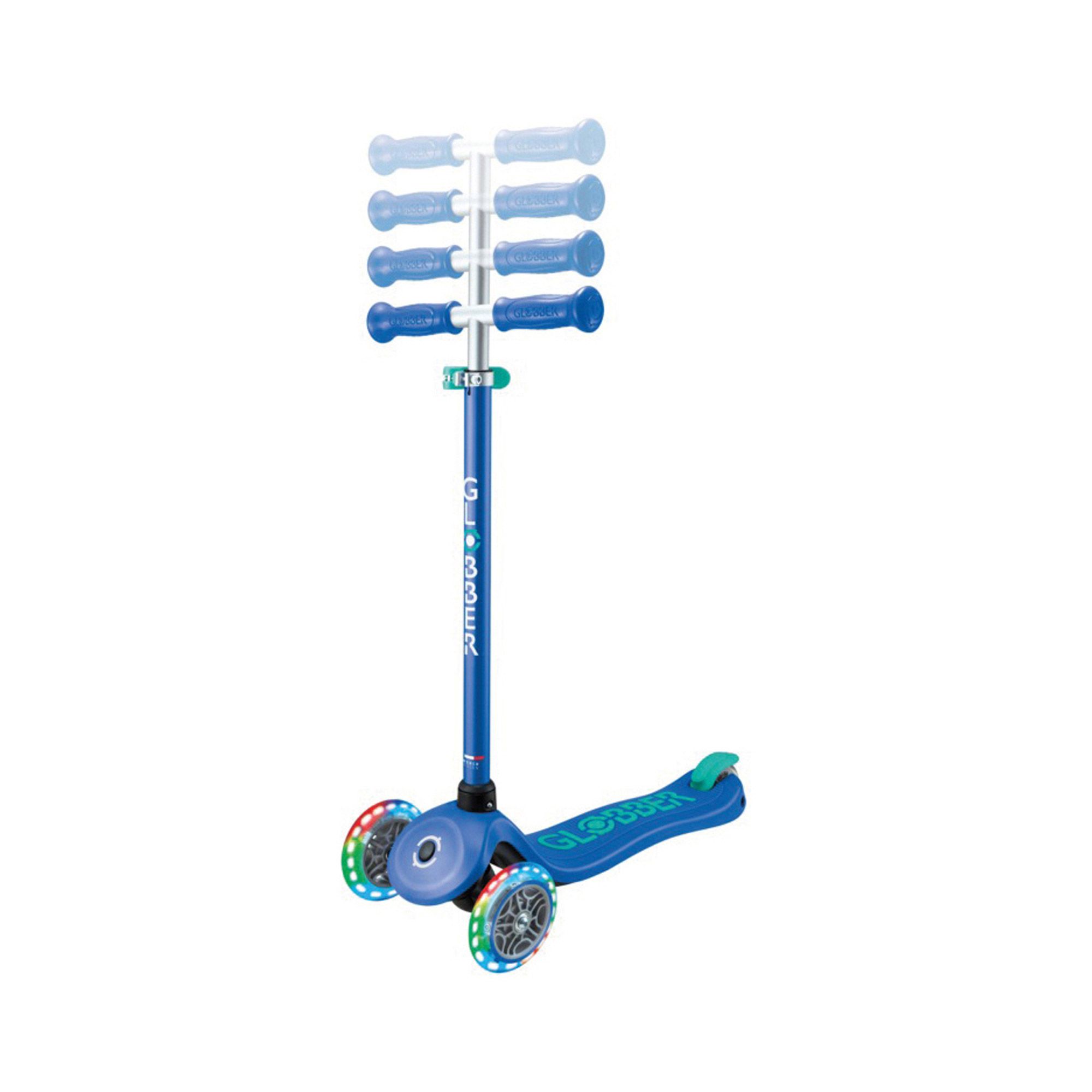 Trottinette GLOBBER Primo Foldable Lights – Bleu – Roues Lumineuses – Neuve