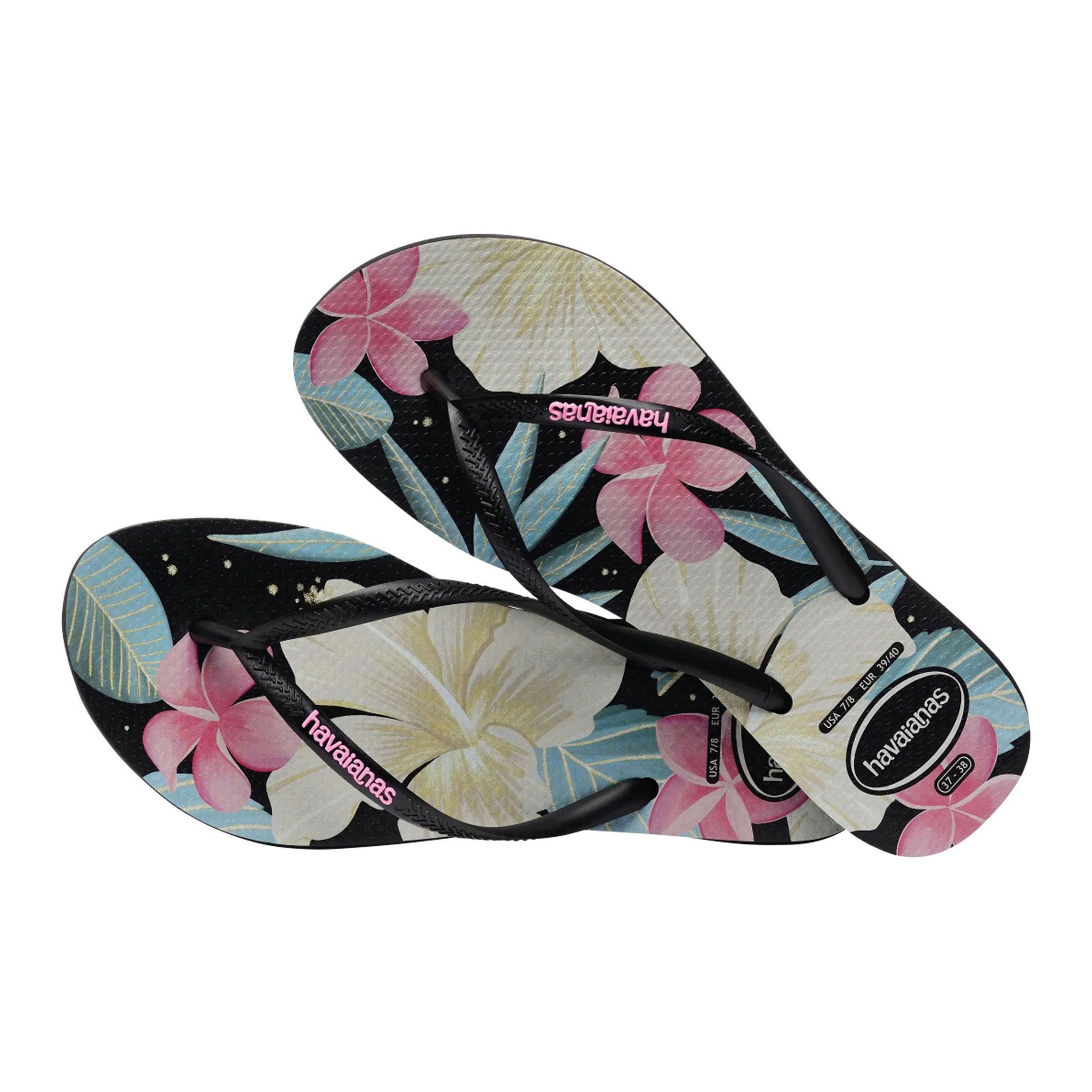 Slipper Dames Havaianas Slim Floral Navy Blue