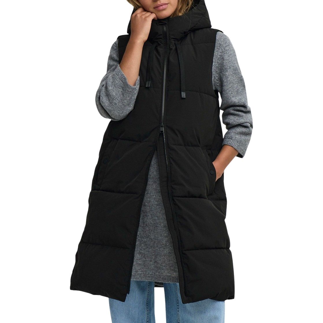 JDY Blair Long Hooded Puffer Bodywarmer Dames
